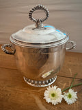 Vintage Silver-Plated Ice Bucket with Original Pyrex Glass Liner