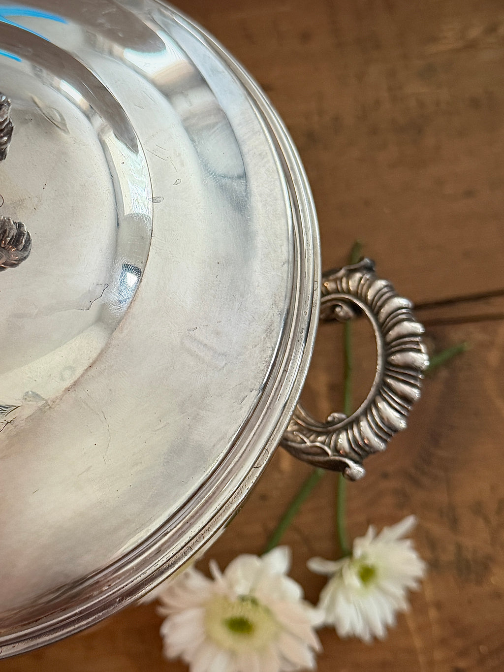 Vintage Silver-Plated Ice Bucket with Original Pyrex Glass Liner