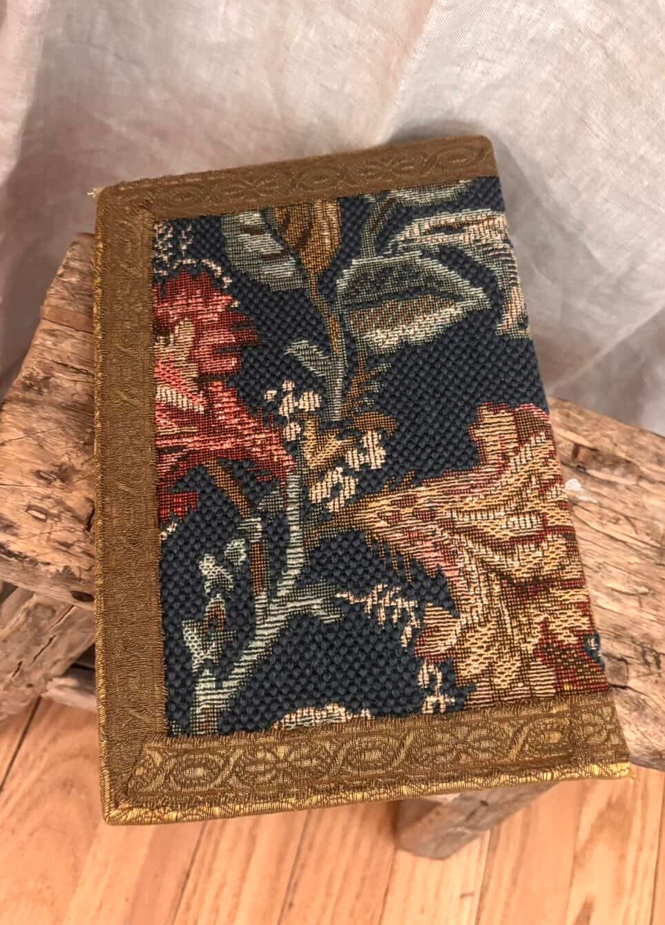 Vintage Floral Tapestry Covered Photo Album or Journal Cover