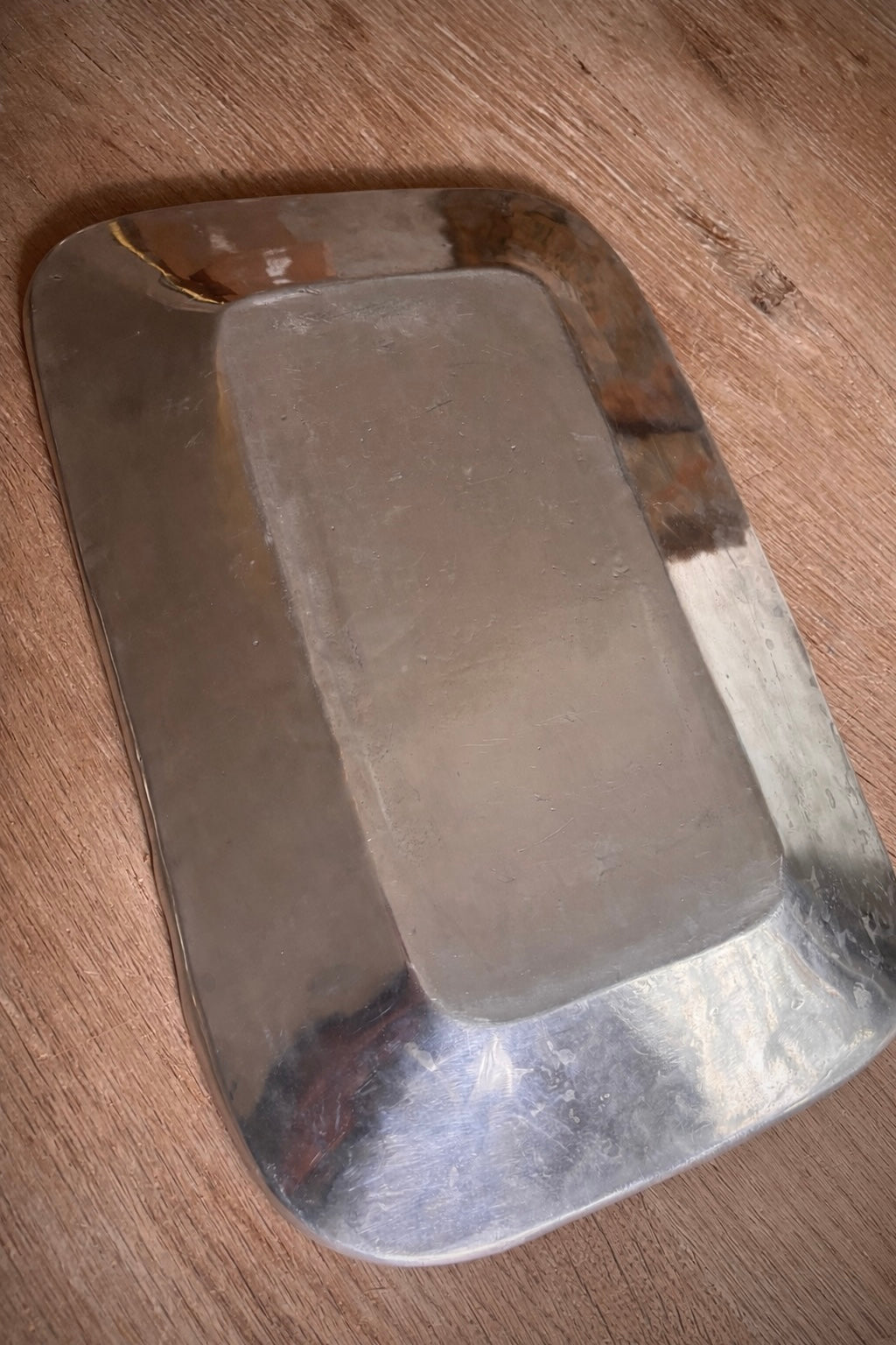 Vintage Pewter Tray with Spiral Border