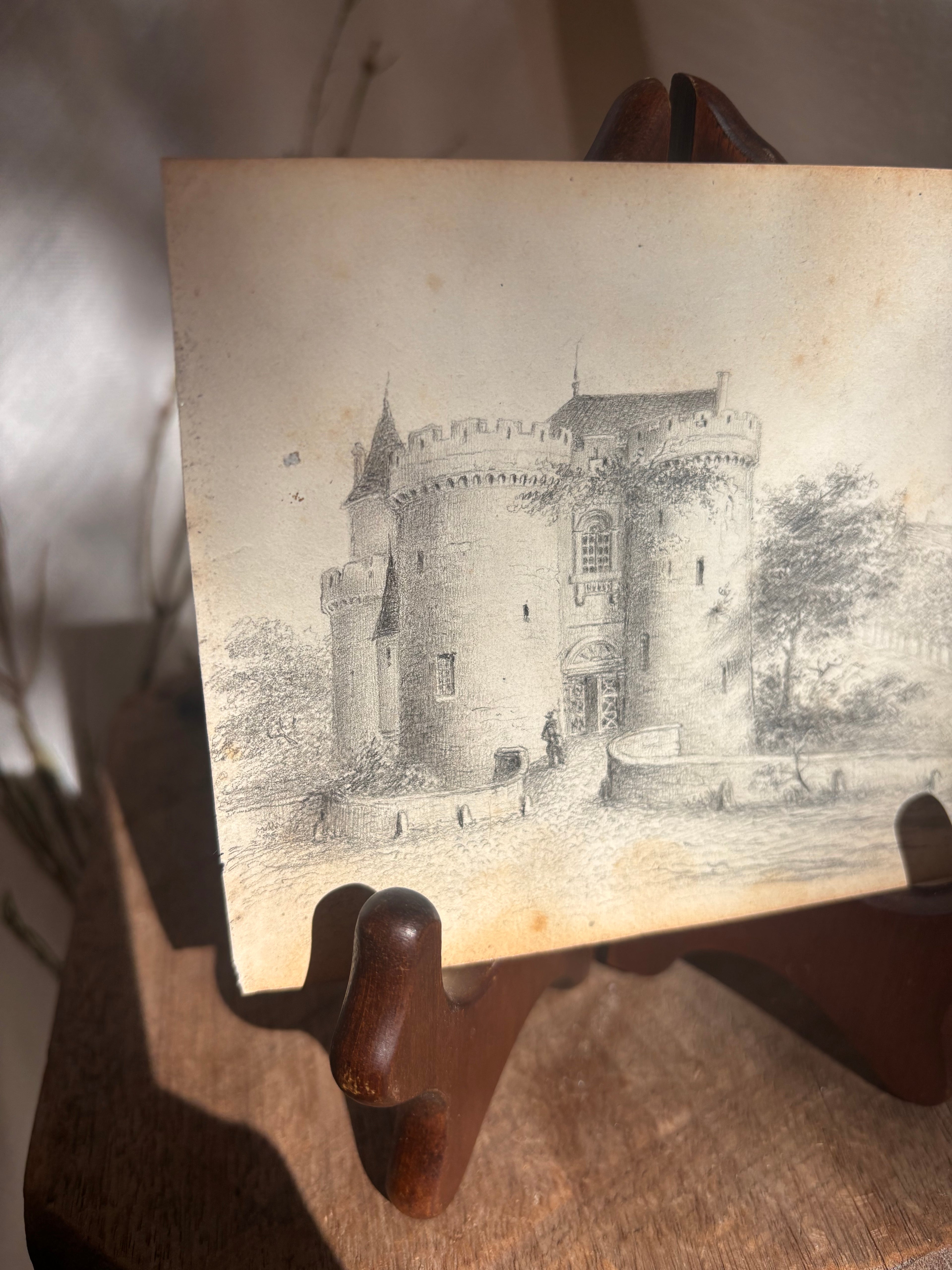 Antique French Castle Drawing