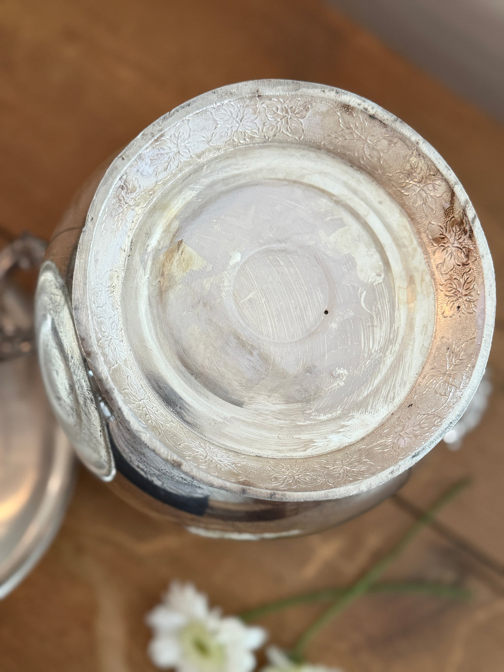 Vintage Silver-Plated Ice Bucket with Original Pyrex Glass Liner
