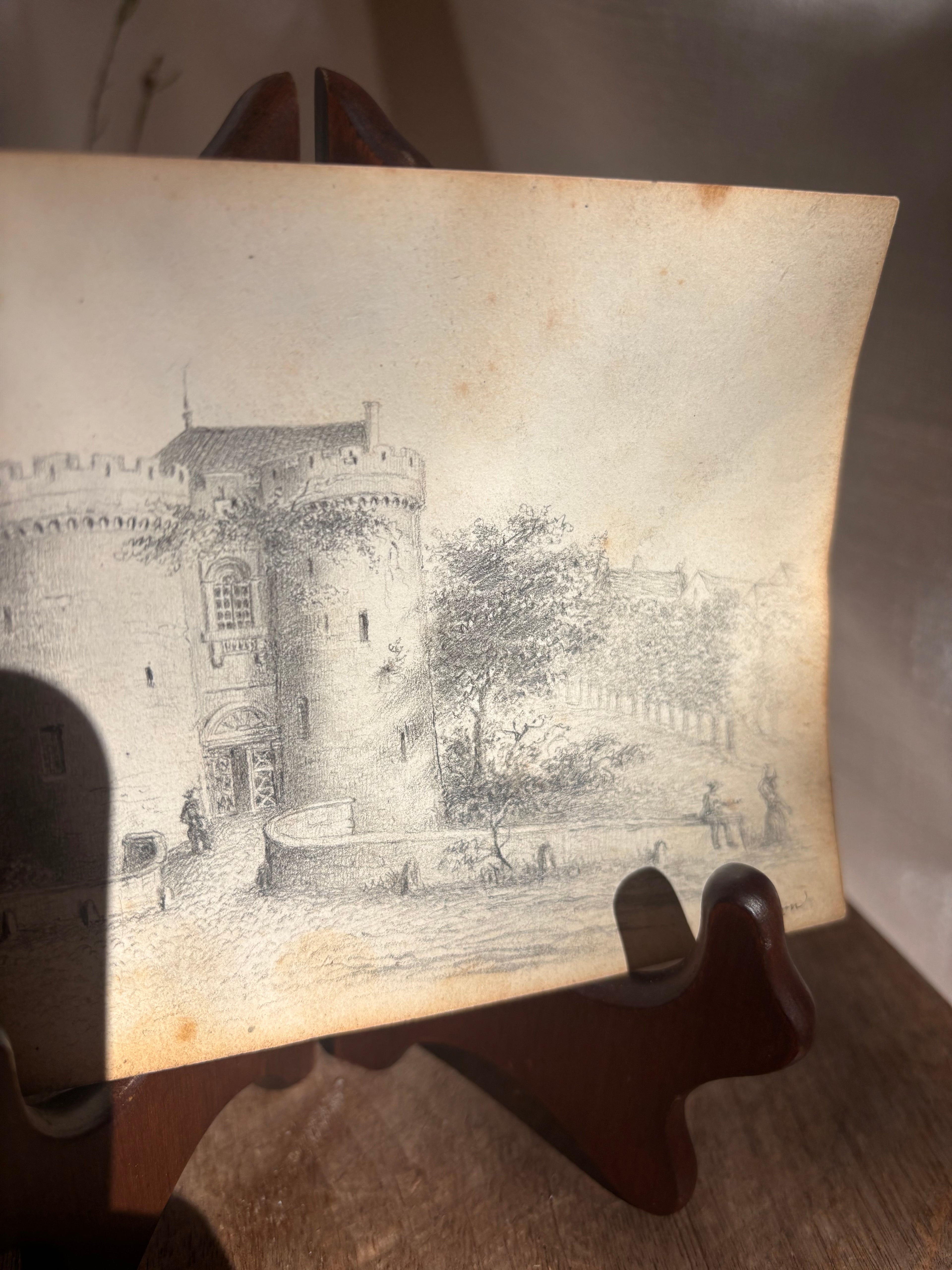 Antique French Castle Drawing