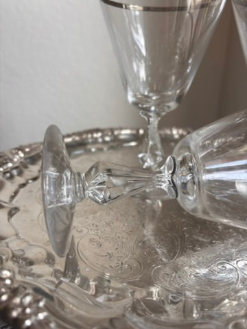 Set of 4 Platinum Rim Fostoria “Legacy” Water Goblets