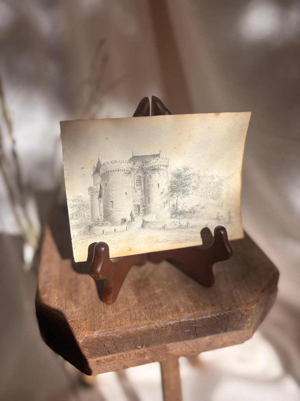 Antique French Castle Drawing