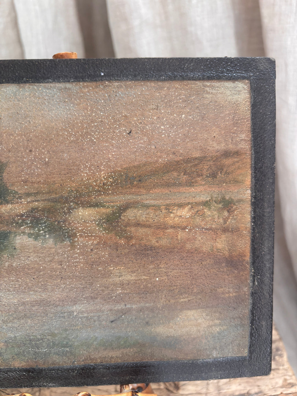 Antique French River Landscape Oil Painting Lône du Rhône