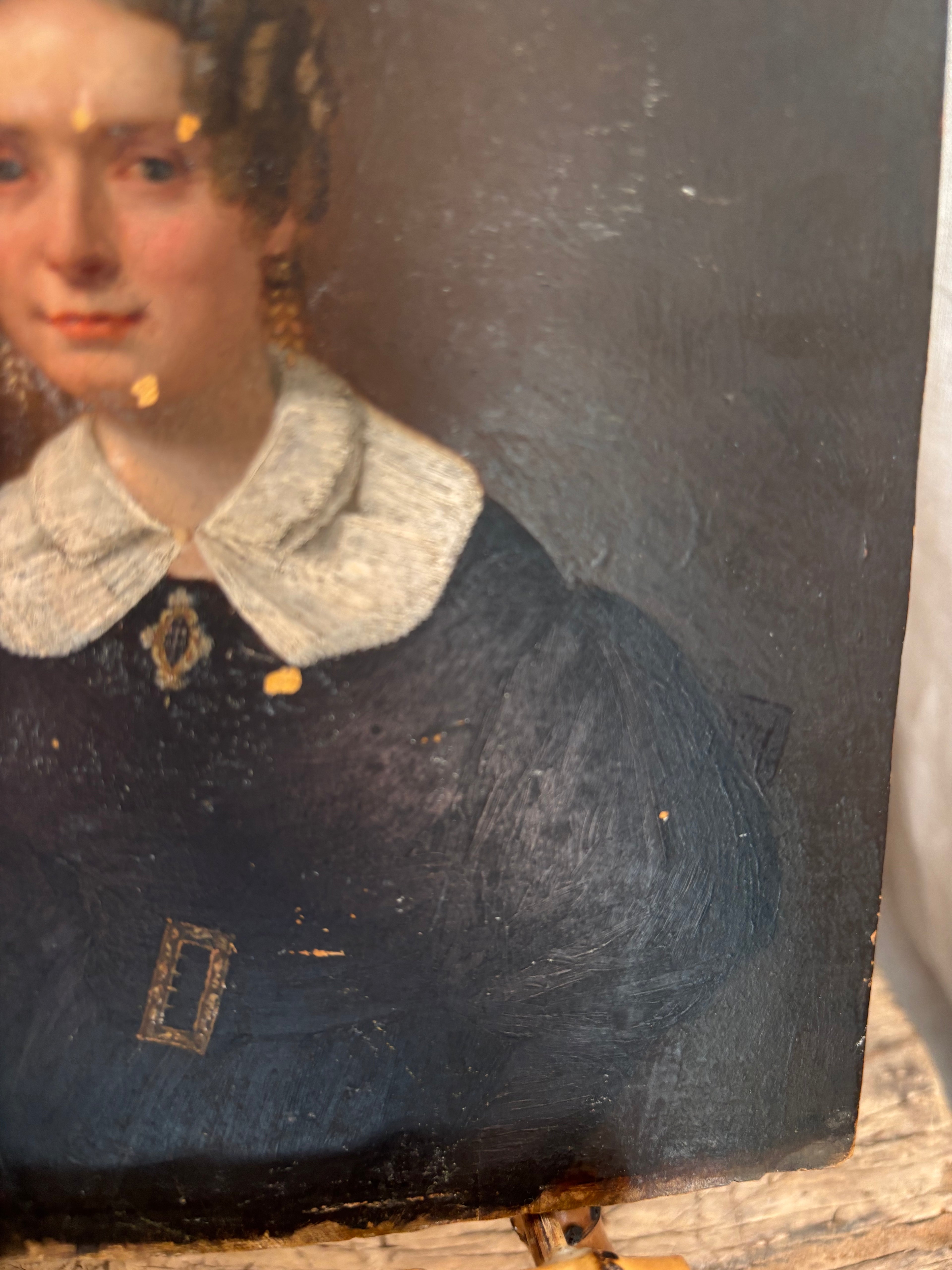 Antique Early Victorian Female Portrait c. 1830s–1840s