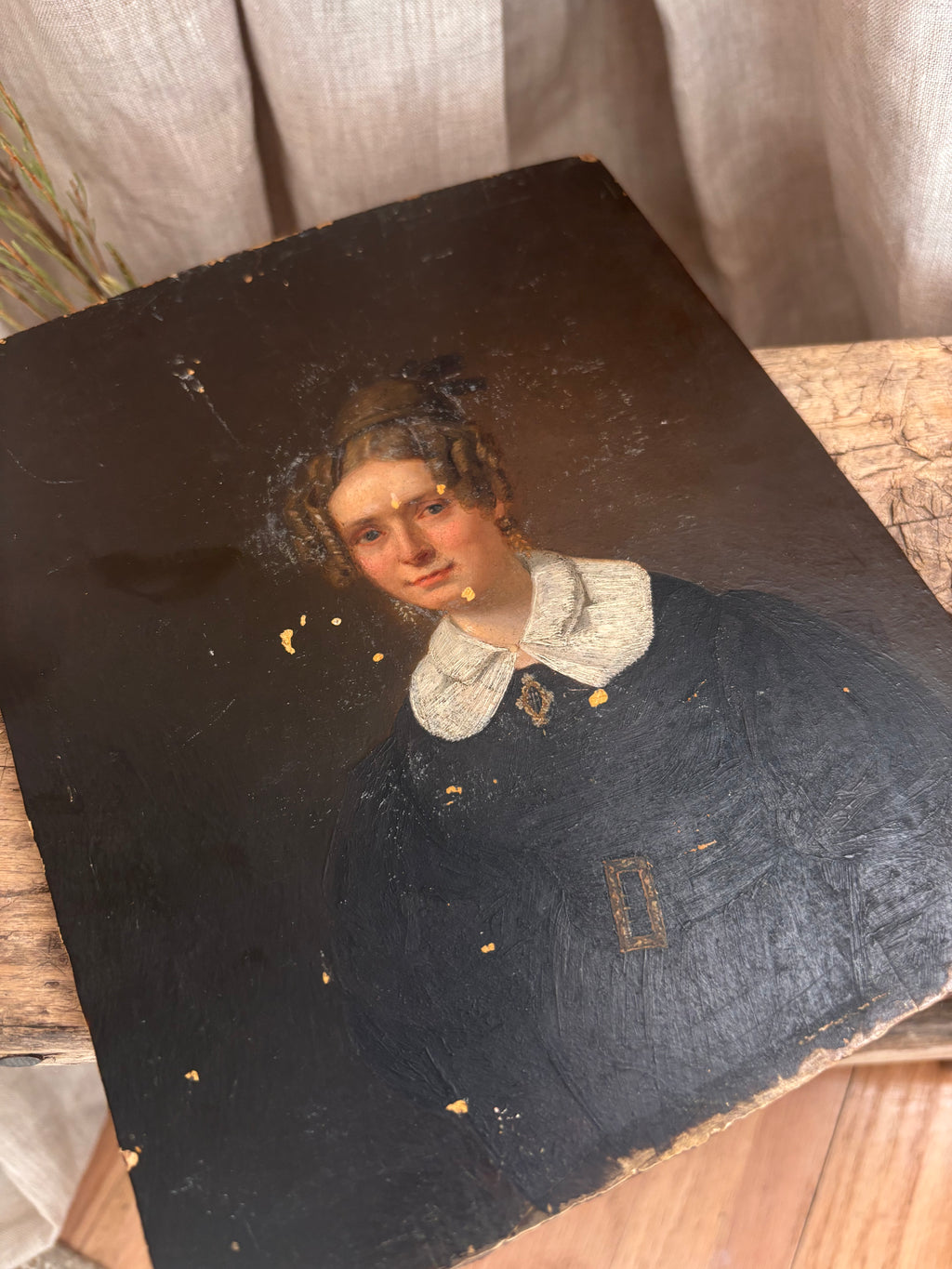 Antique Early Victorian Female Portrait c. 1830s–1840s