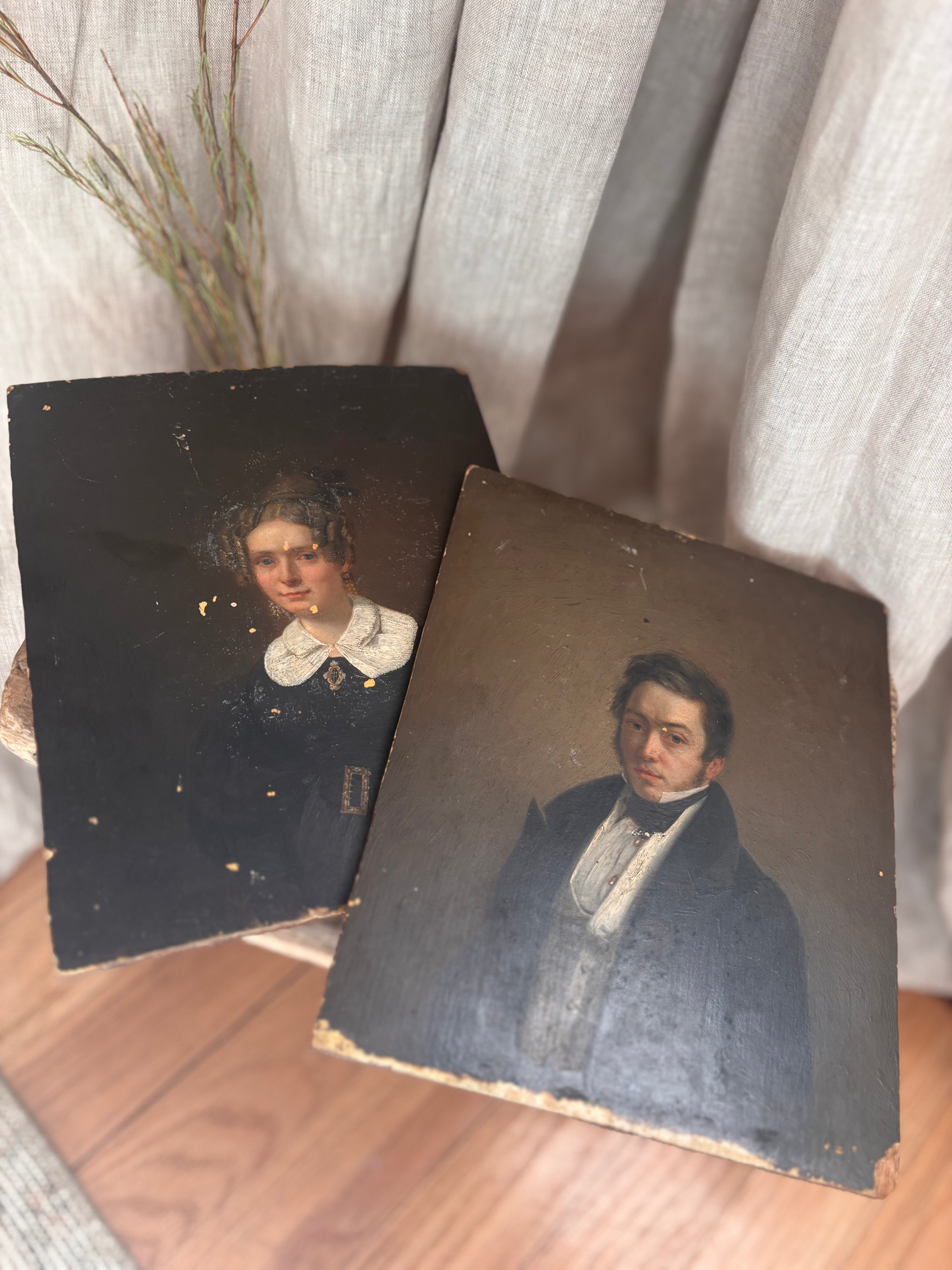 Antique Early Victorian Female Portrait c. 1830s–1840s