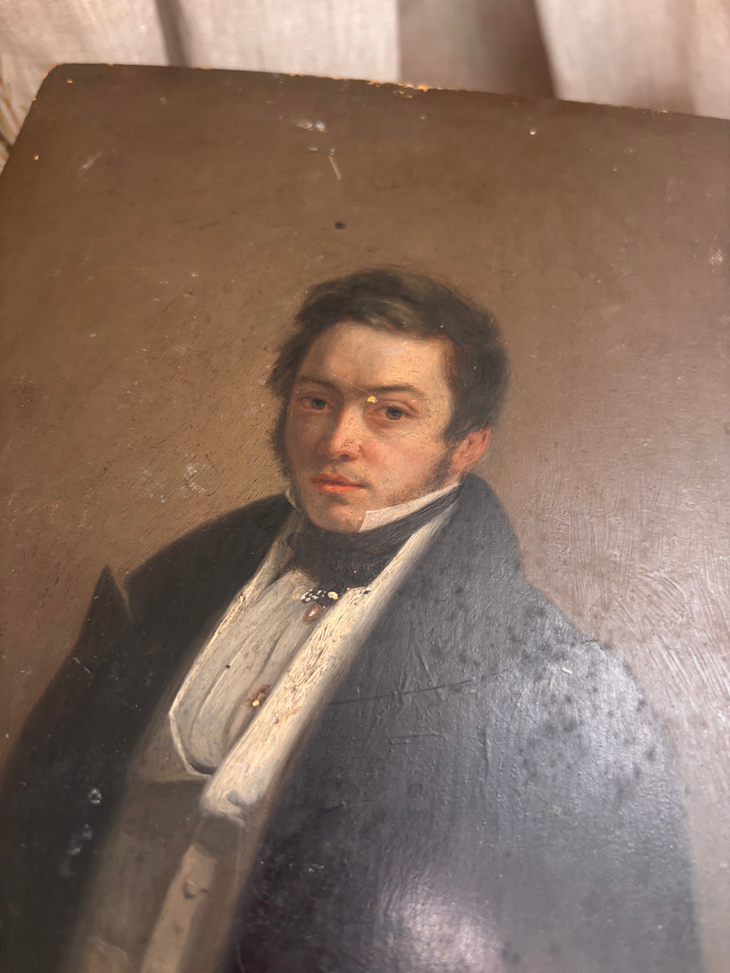 Antique Early Victorian Male Portrait c. 1830s–1840s