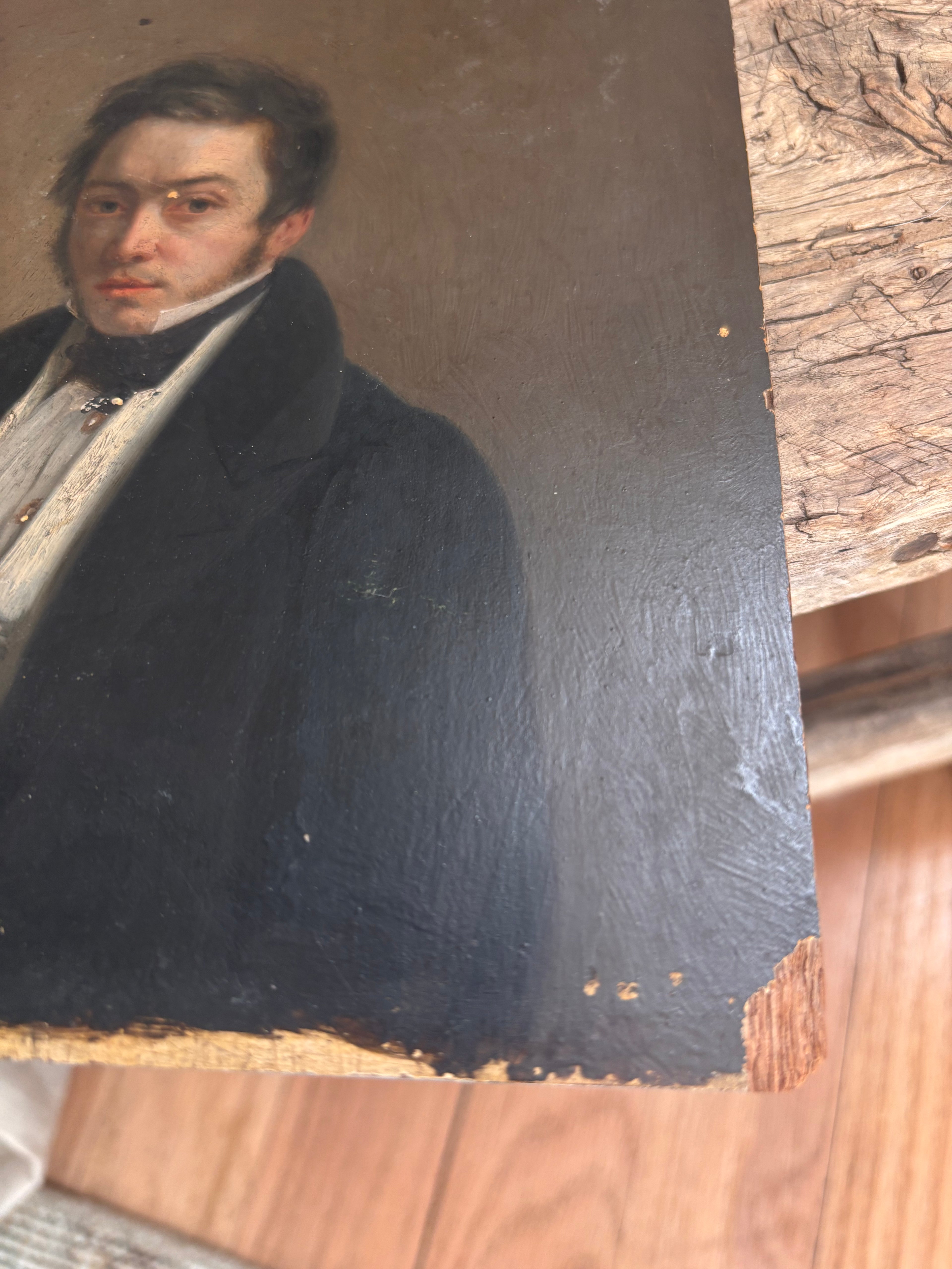 Antique Early Victorian Male Portrait c. 1830s–1840s