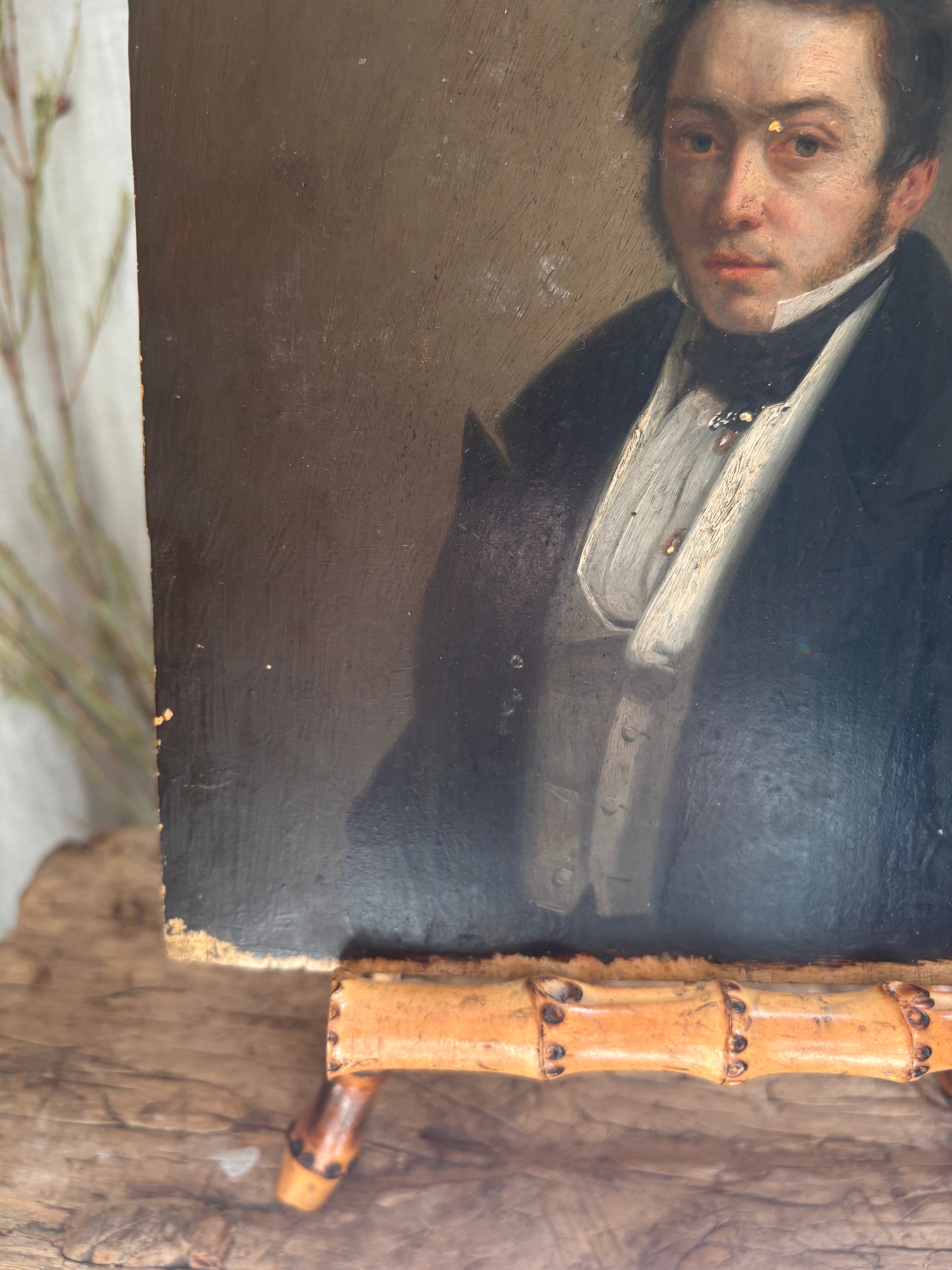Antique Early Victorian Male Portrait c. 1830s–1840s