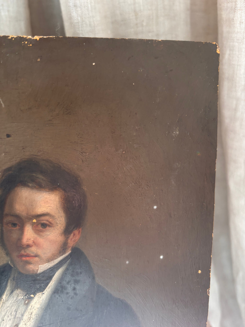 Antique Early Victorian Male Portrait c. 1830s–1840s