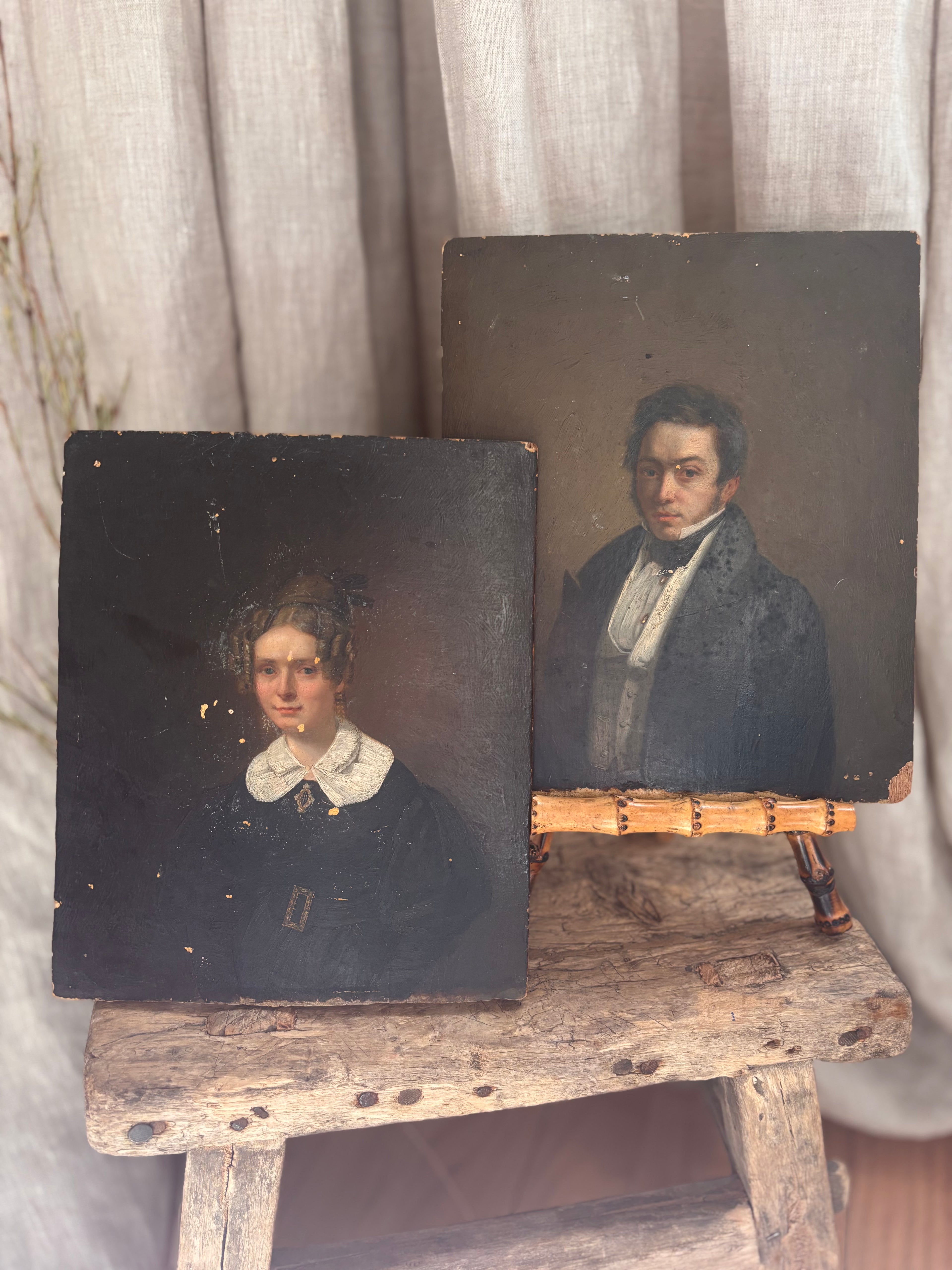 Antique Early Victorian Female Portrait c. 1830s–1840s
