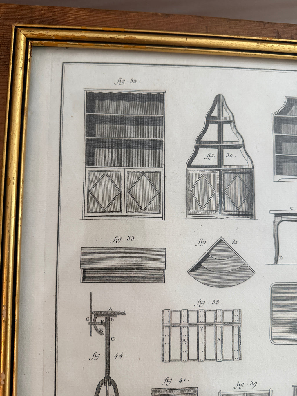 Antique 18th-Century French Ébéniste et Marqueterie Engraving