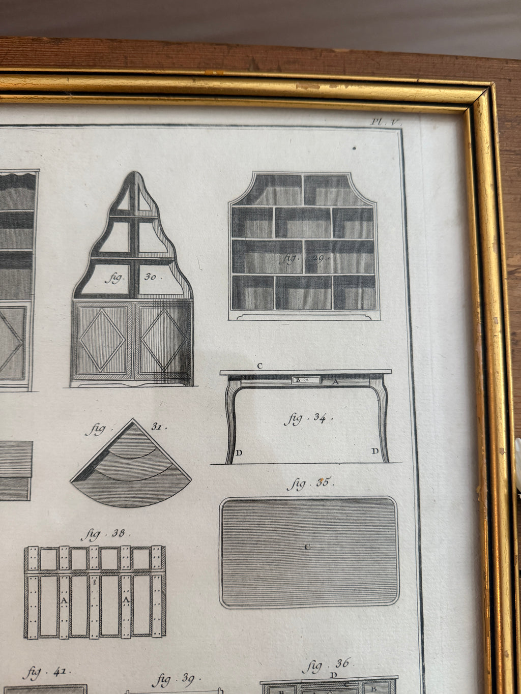 Antique 18th-Century French Ébéniste et Marqueterie Engraving