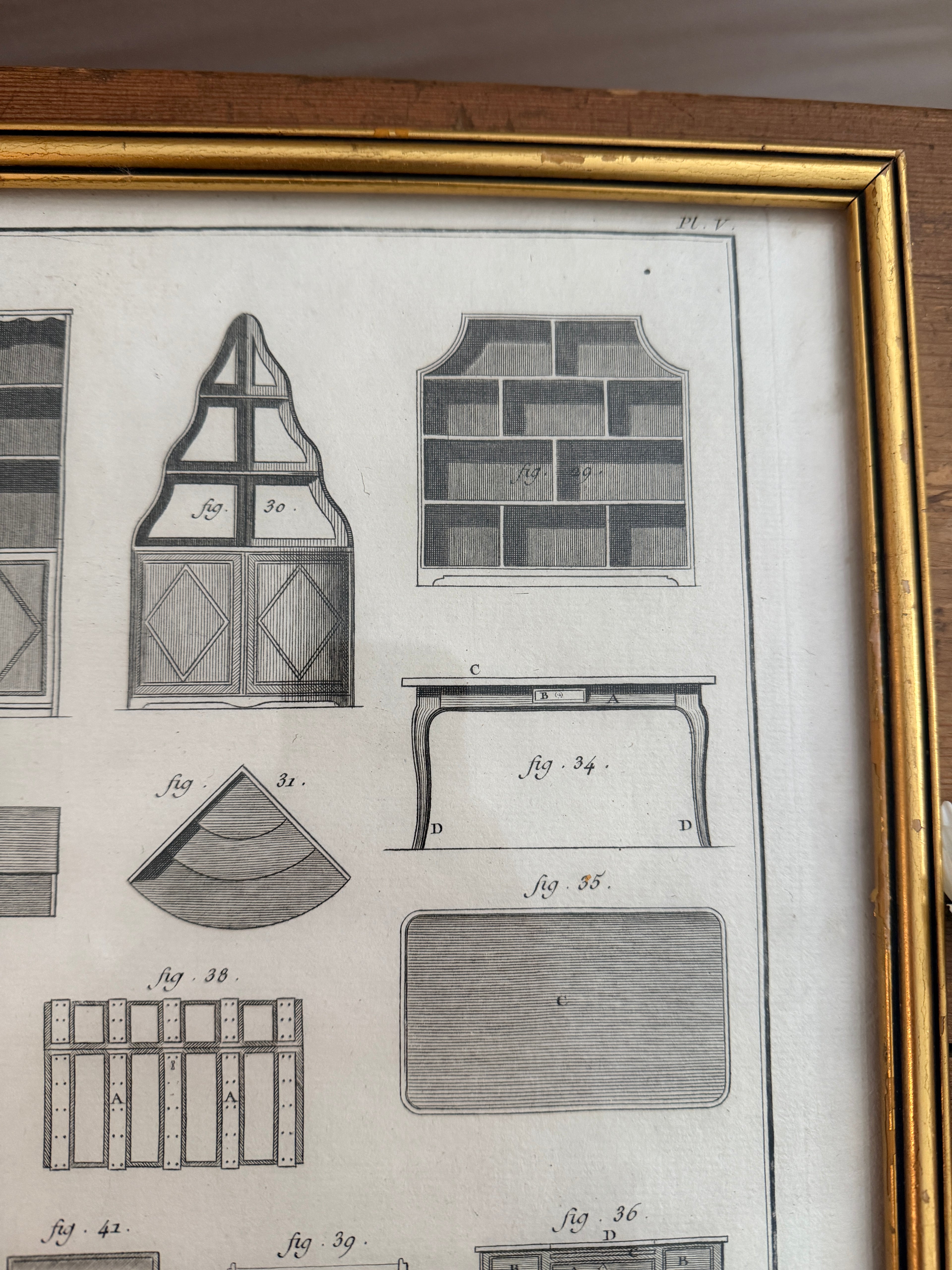 Antique 18th-Century French Ébéniste et Marqueterie Engraving