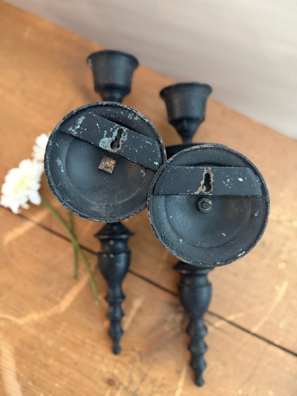 Pair of Antique French Metal Wall Sconces