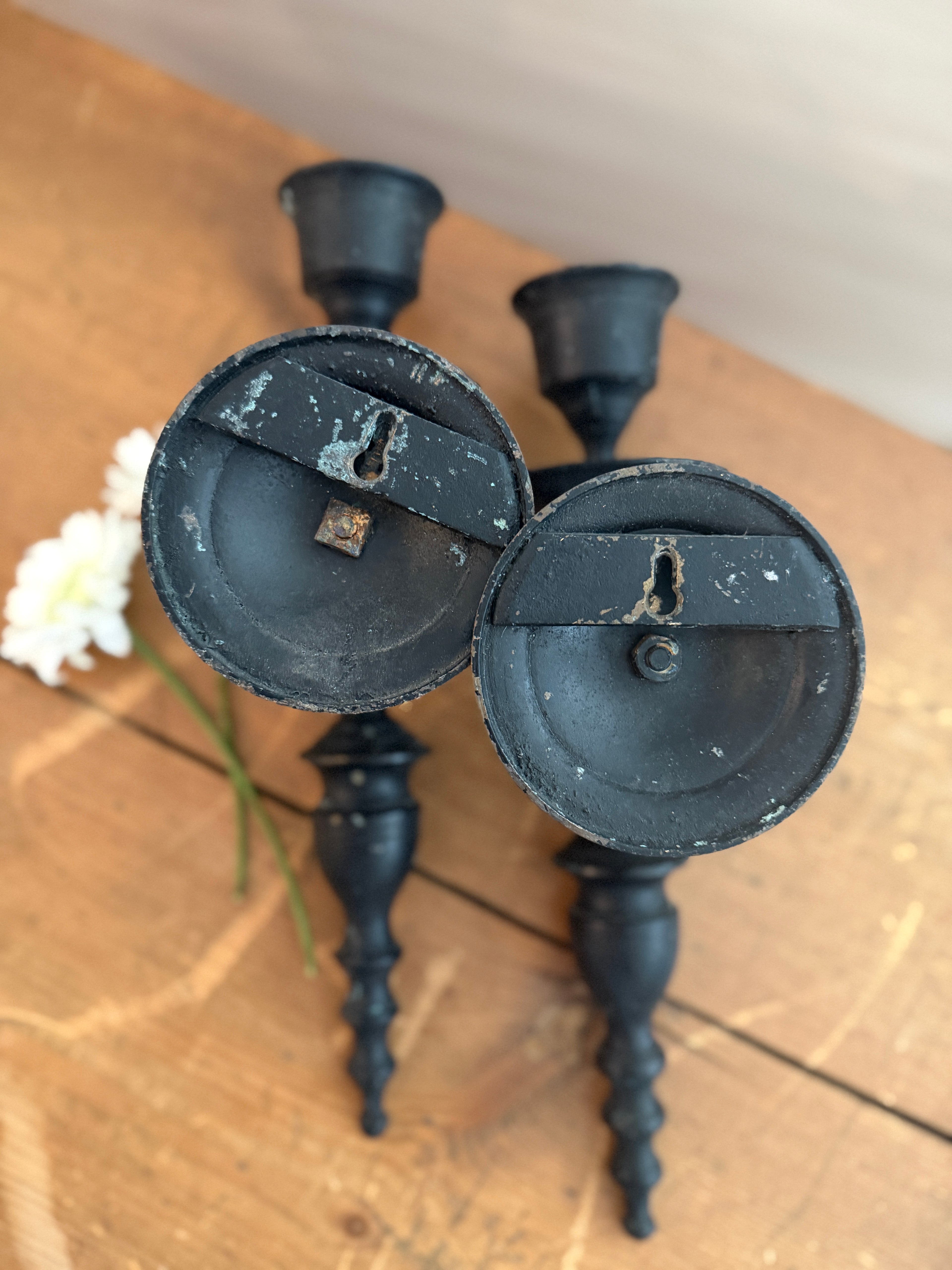 Pair of Antique French Metal Wall Sconces