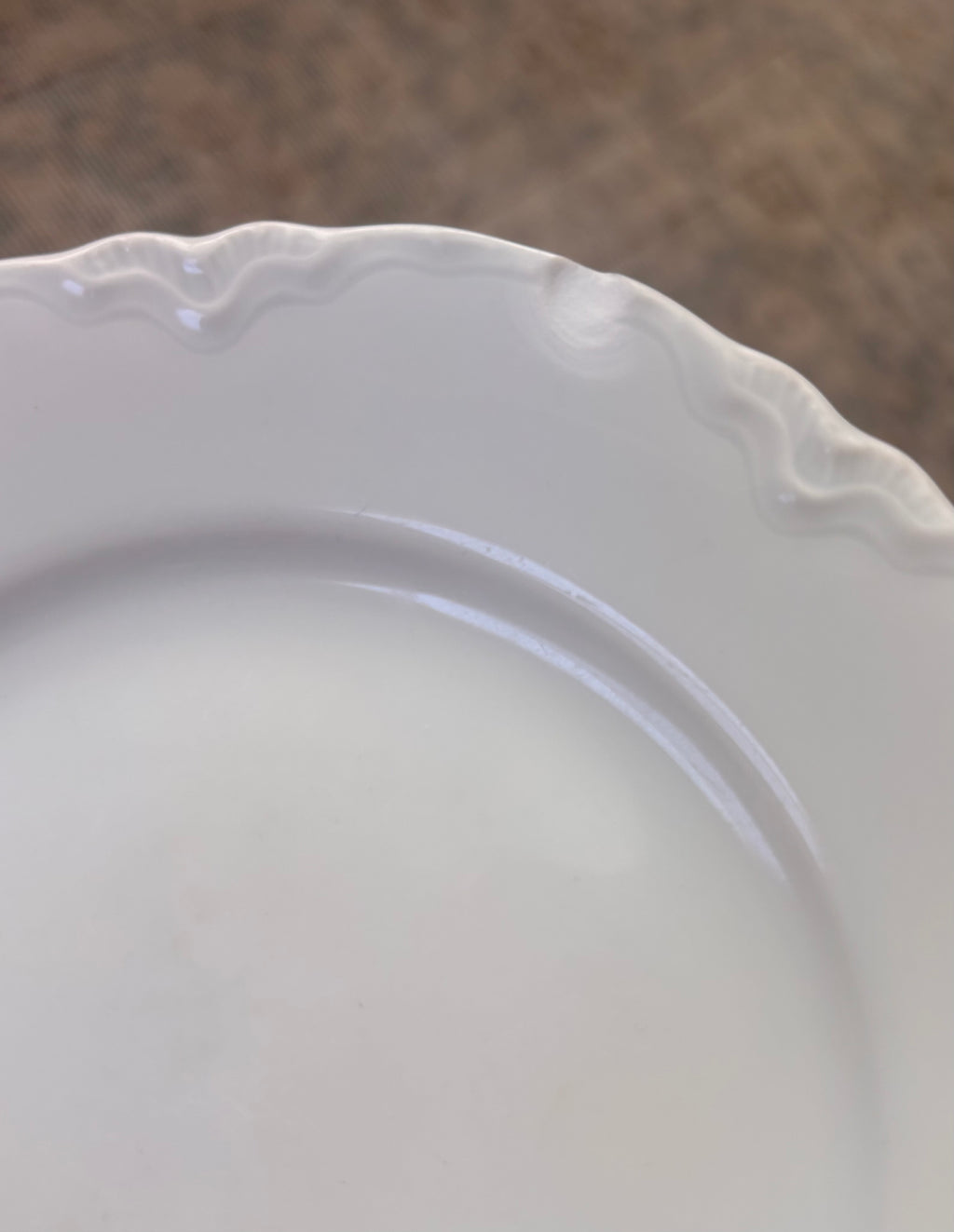 Vintage German Hutschenreuther White Porcelain Bread Plate (chipped)