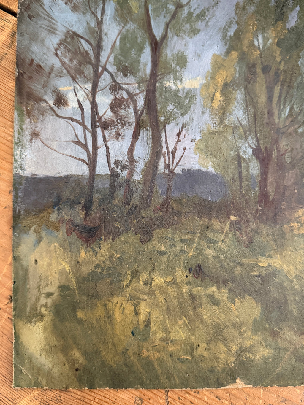 Antique French Landscape Oil Study