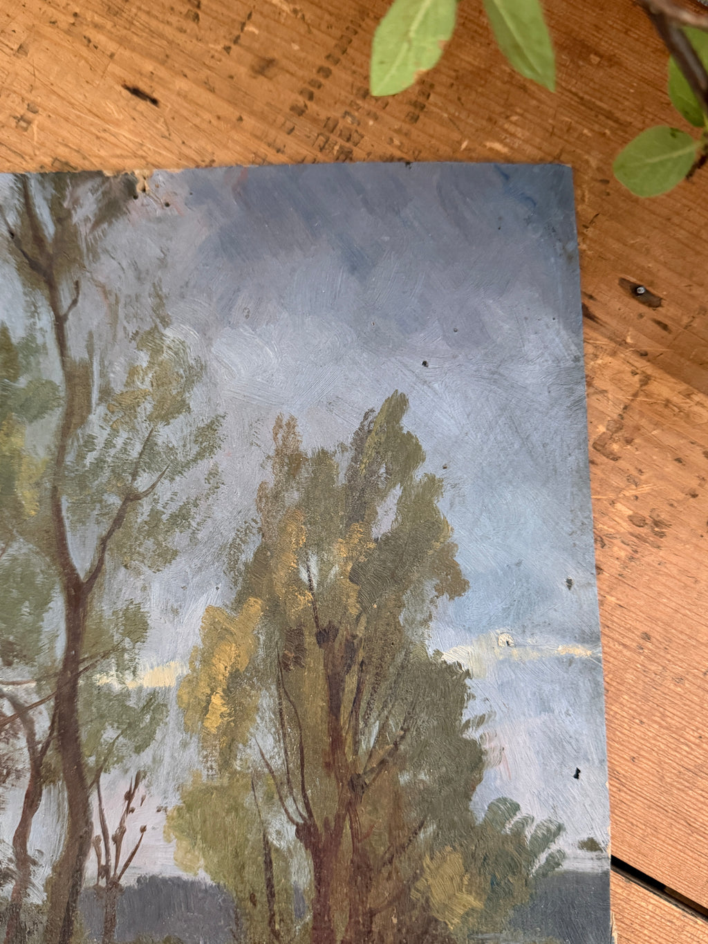 Antique French Landscape Oil Study