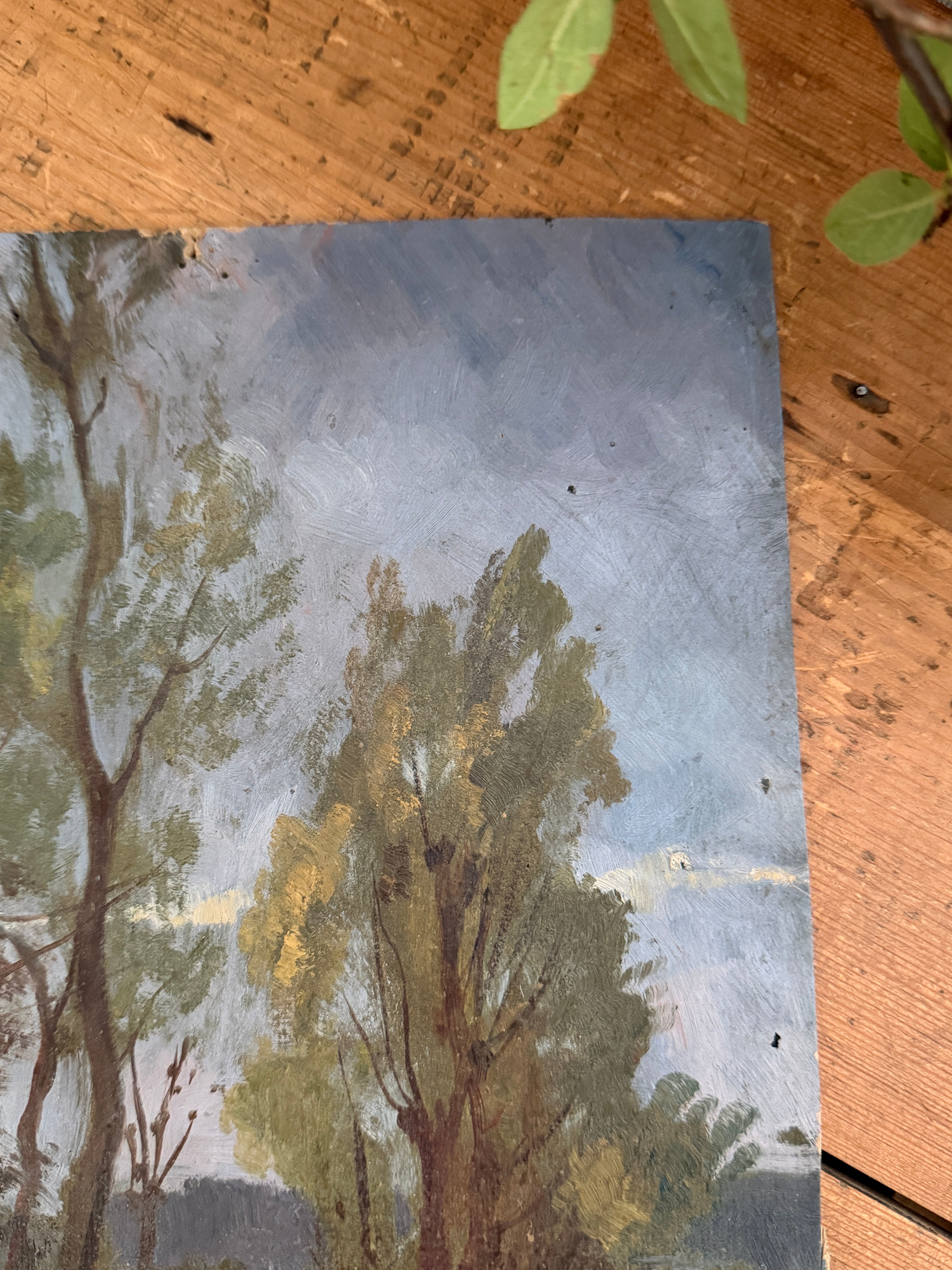 Antique French Landscape Oil Study