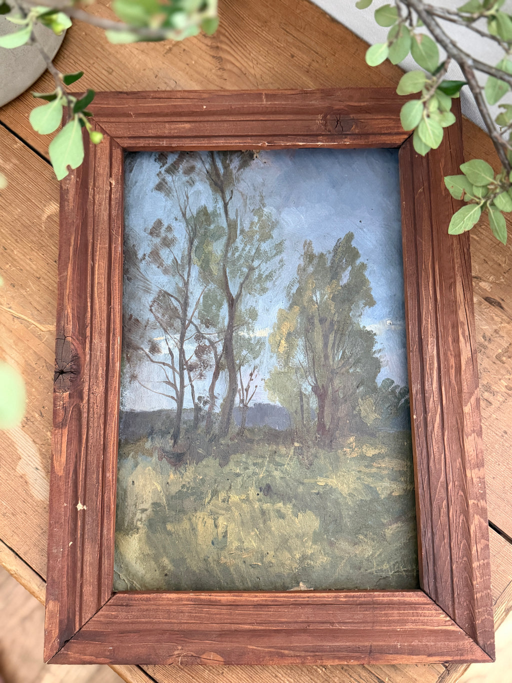 Antique French Landscape Oil Study