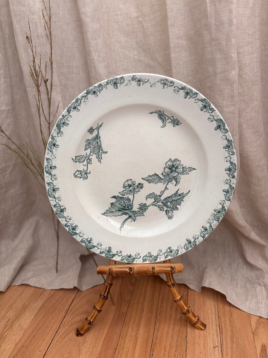 Antique French Terre de Fer Richelieu Platter by A.L.M.B.