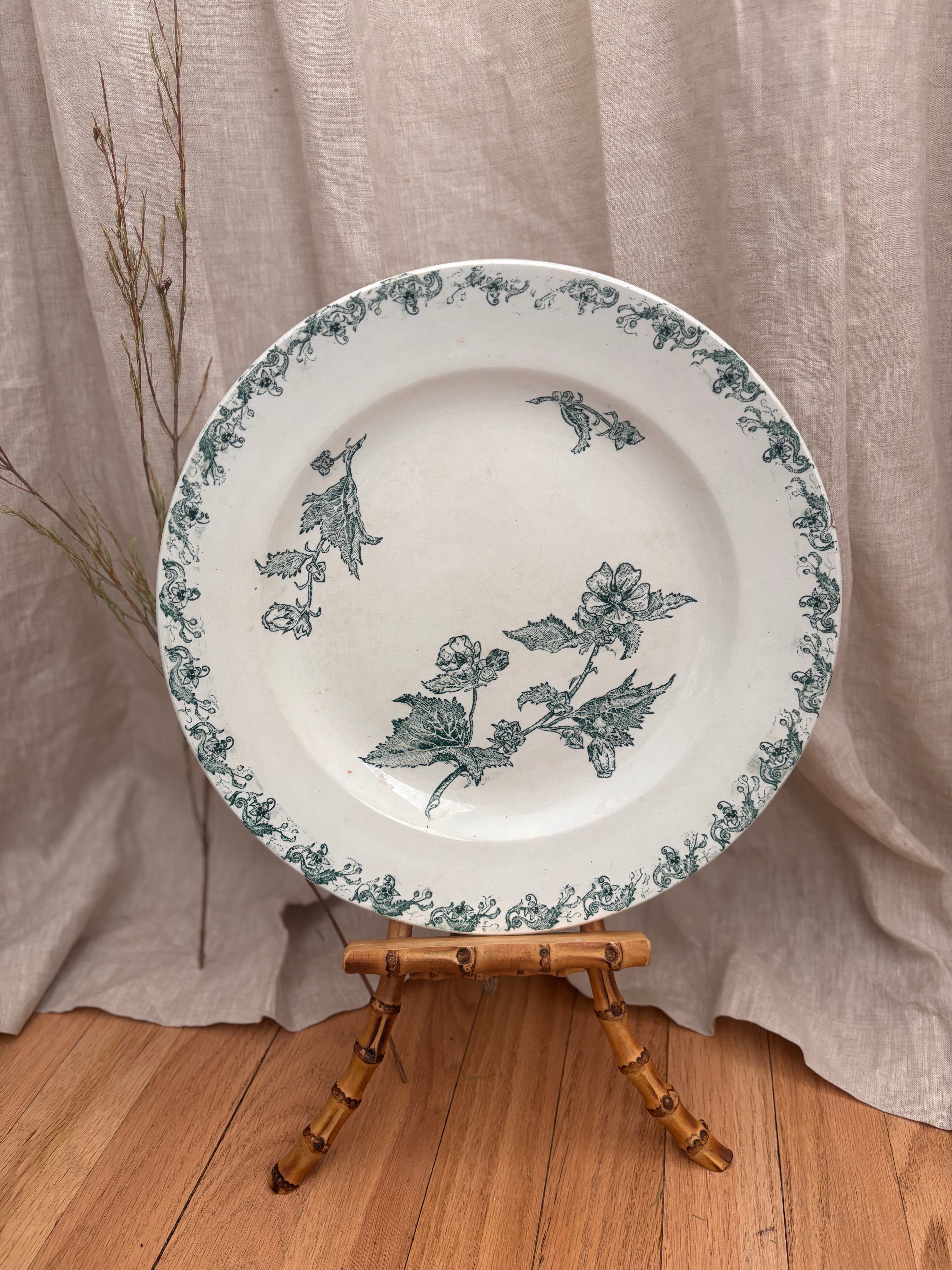 Antique French Terre de Fer Richelieu Platter by A.L.M.B.