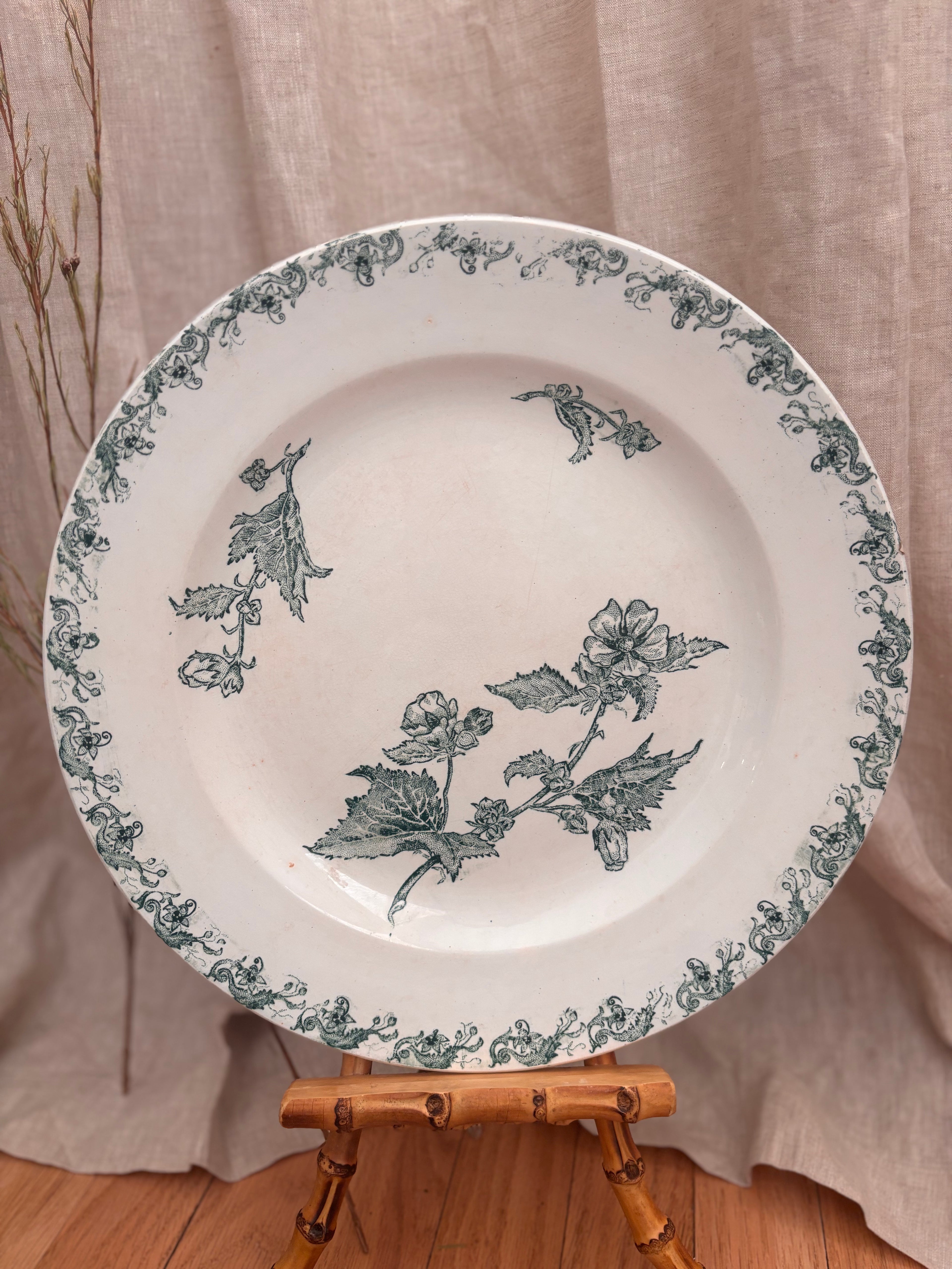 Antique French Terre de Fer Richelieu Platter by A.L.M.B.
