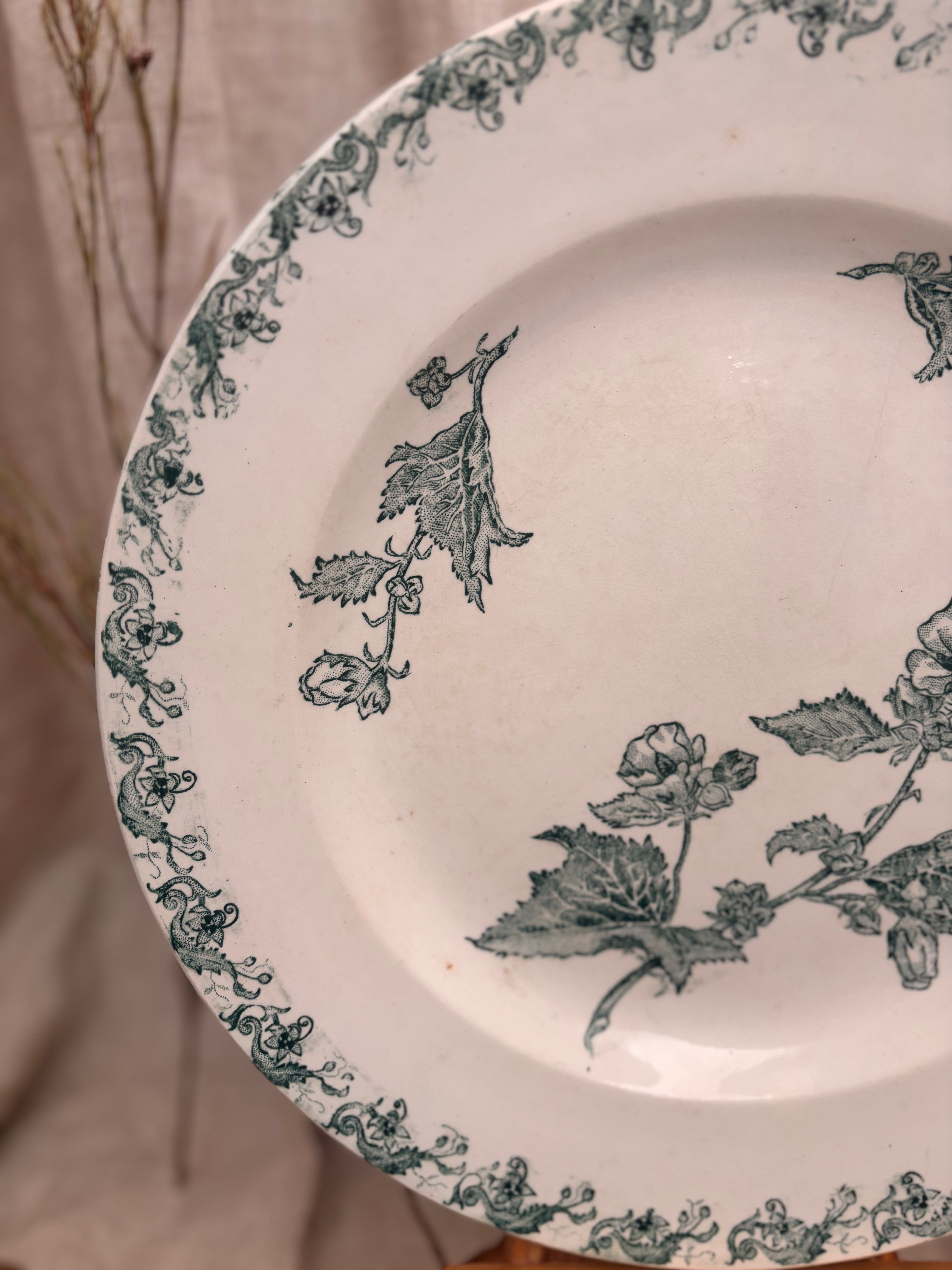 Antique French Terre de Fer Richelieu Platter by A.L.M.B.