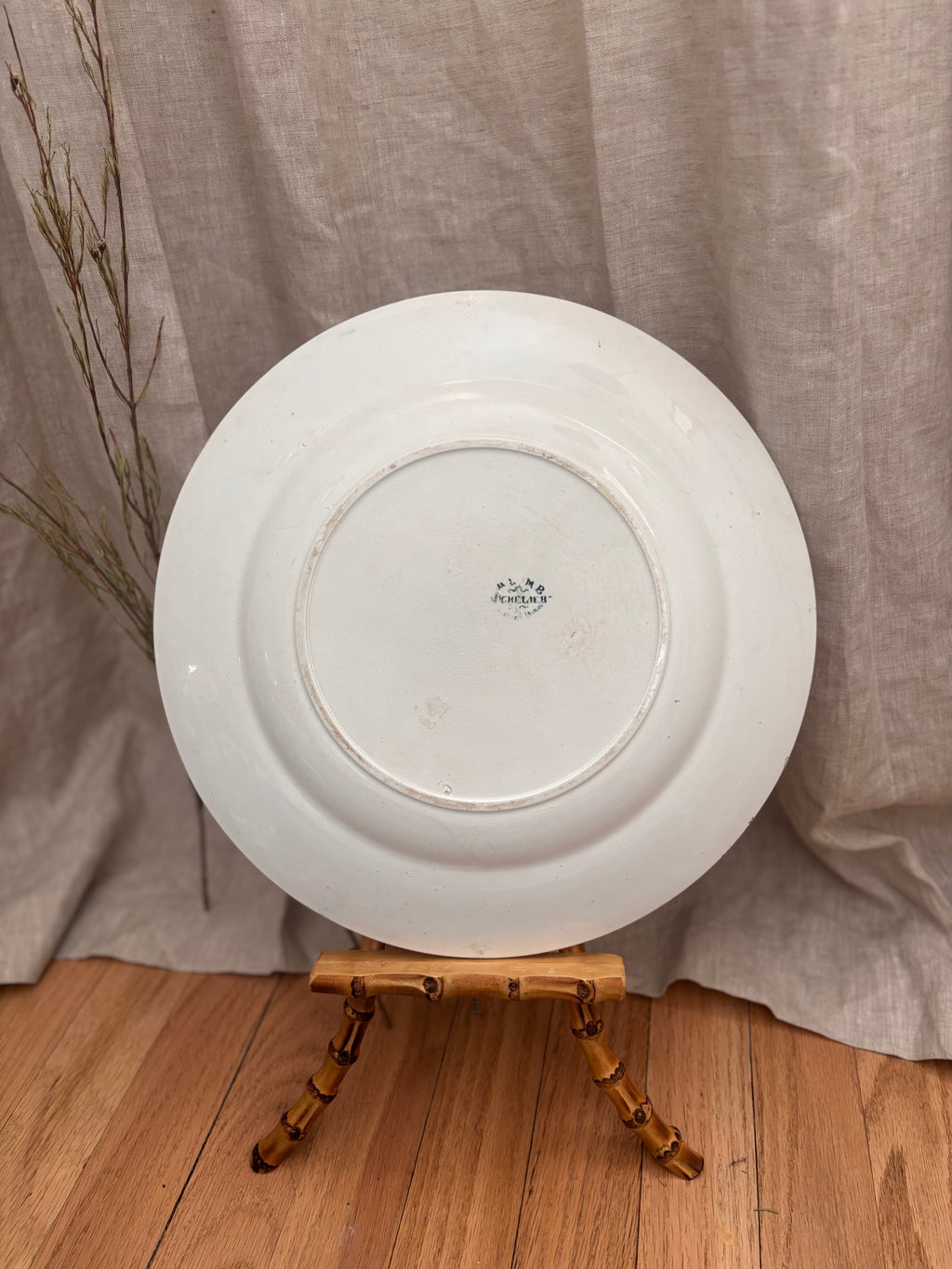 Antique French Terre de Fer Richelieu Platter by A.L.M.B.