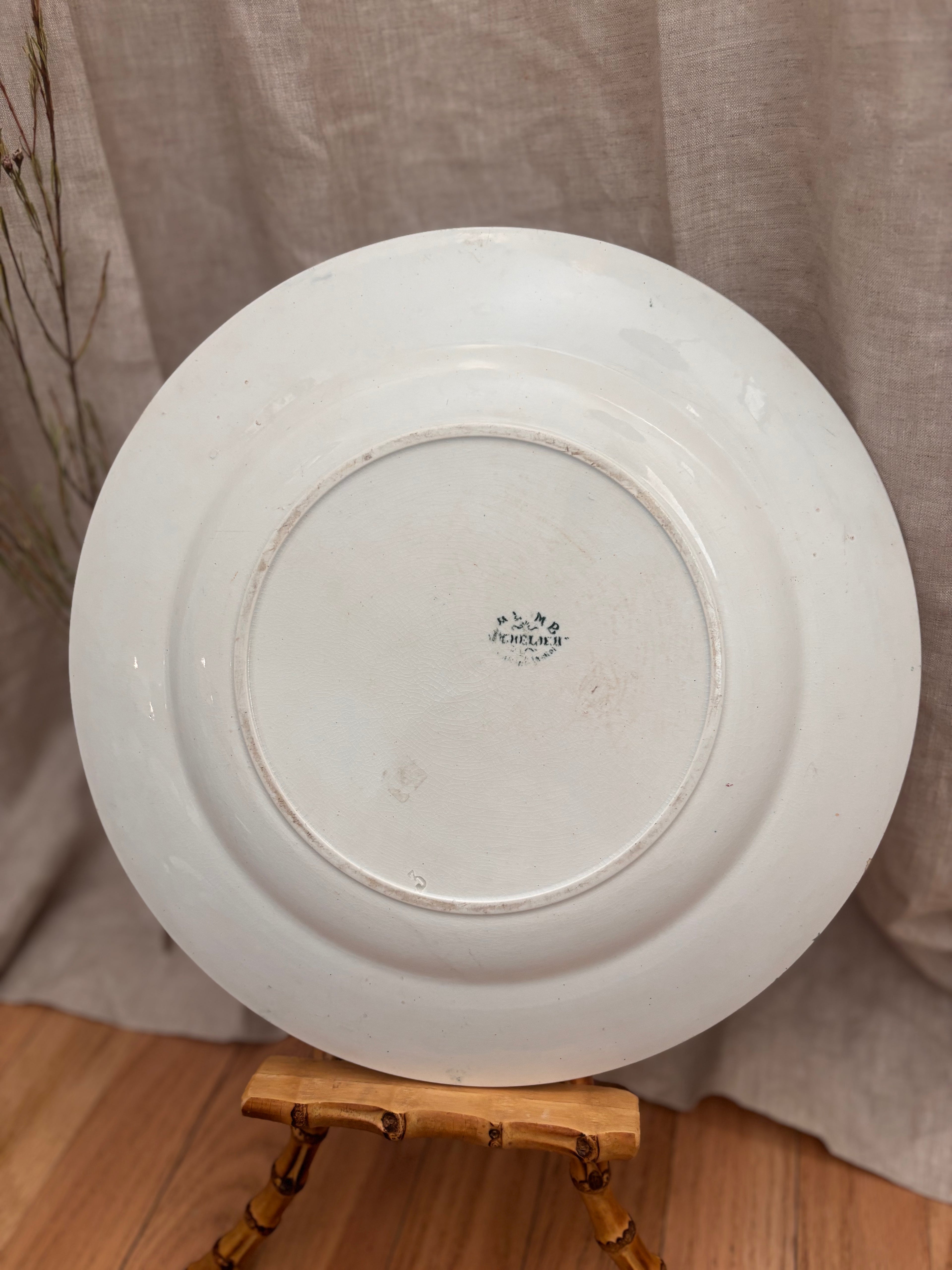 Antique French Terre de Fer Richelieu Platter by A.L.M.B.