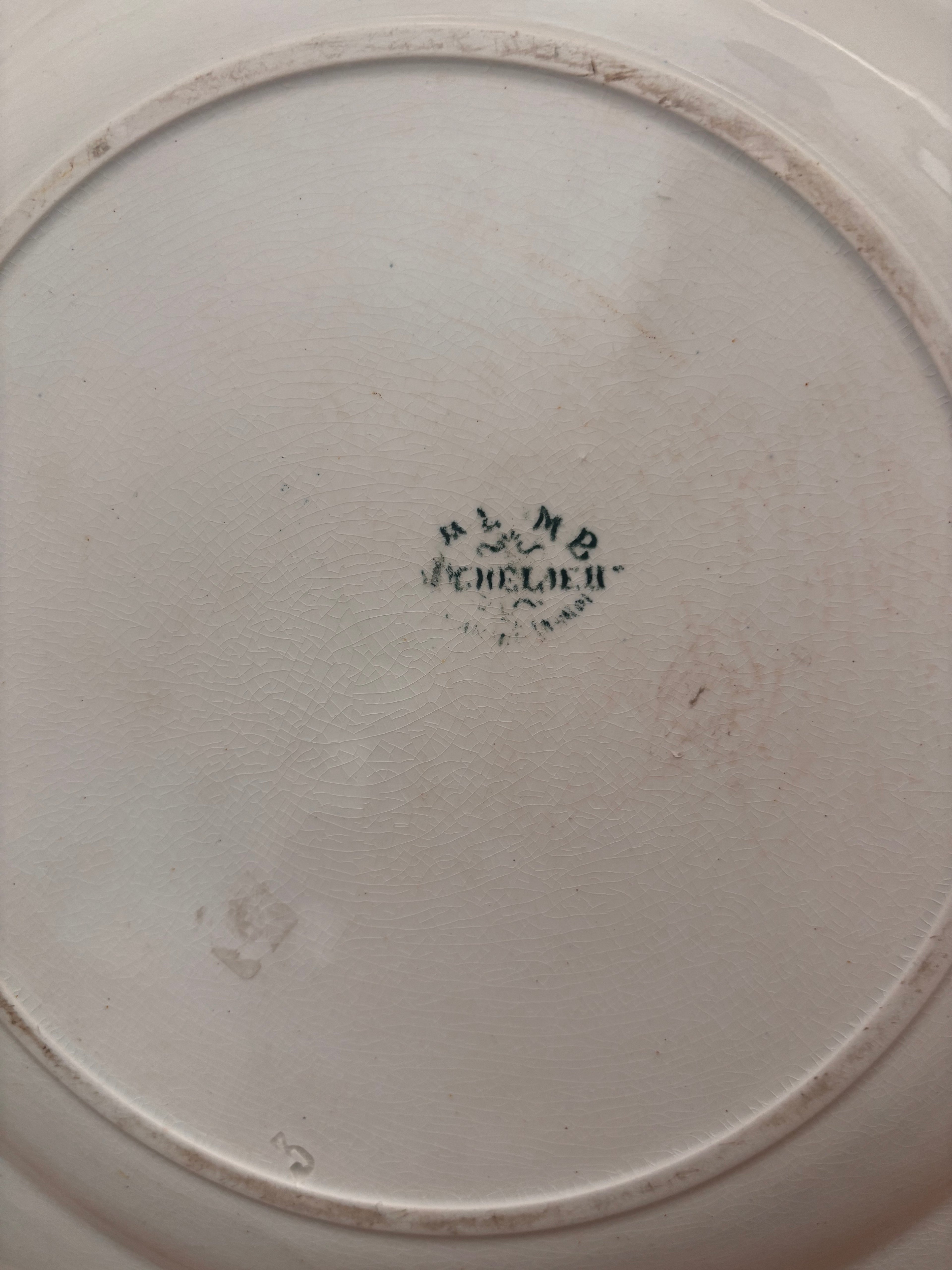 Antique French Terre de Fer Richelieu Platter by A.L.M.B.