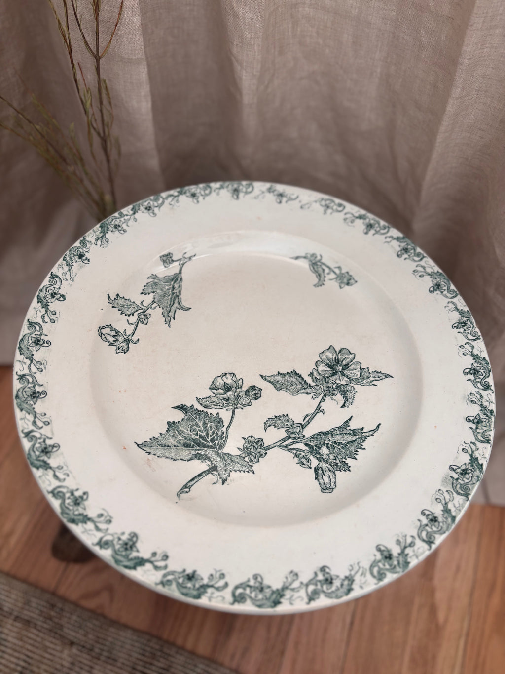 Antique French Terre de Fer Richelieu Platter by A.L.M.B.