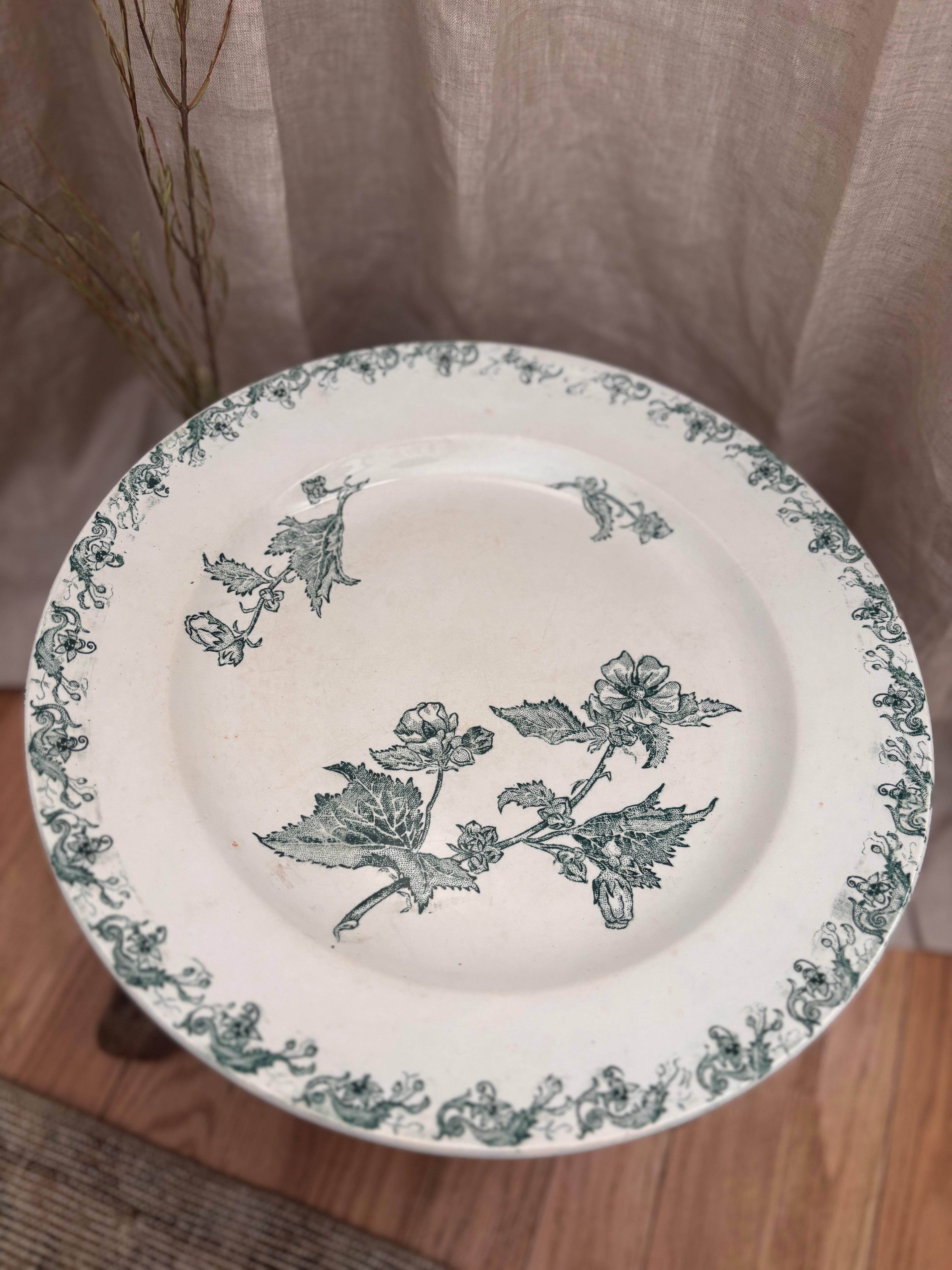 Antique French Terre de Fer Richelieu Platter by A.L.M.B.