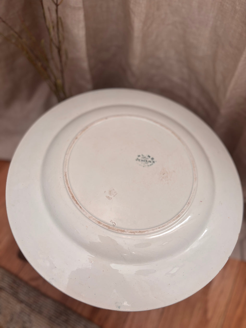 Antique French Terre de Fer Richelieu Platter by A.L.M.B.