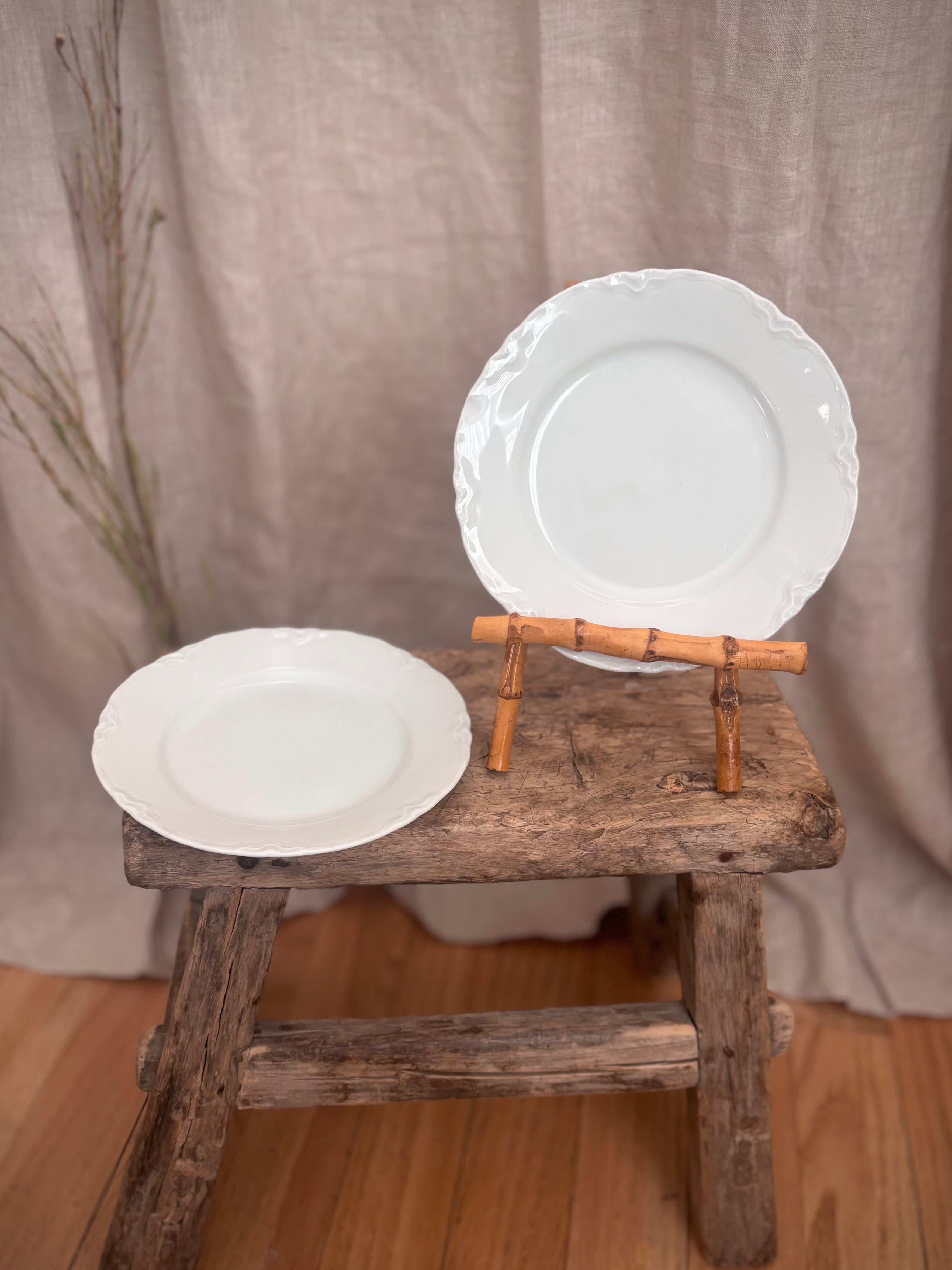 Vintage German Hutschenreuther White Porcelain Bread Plate (chipped)