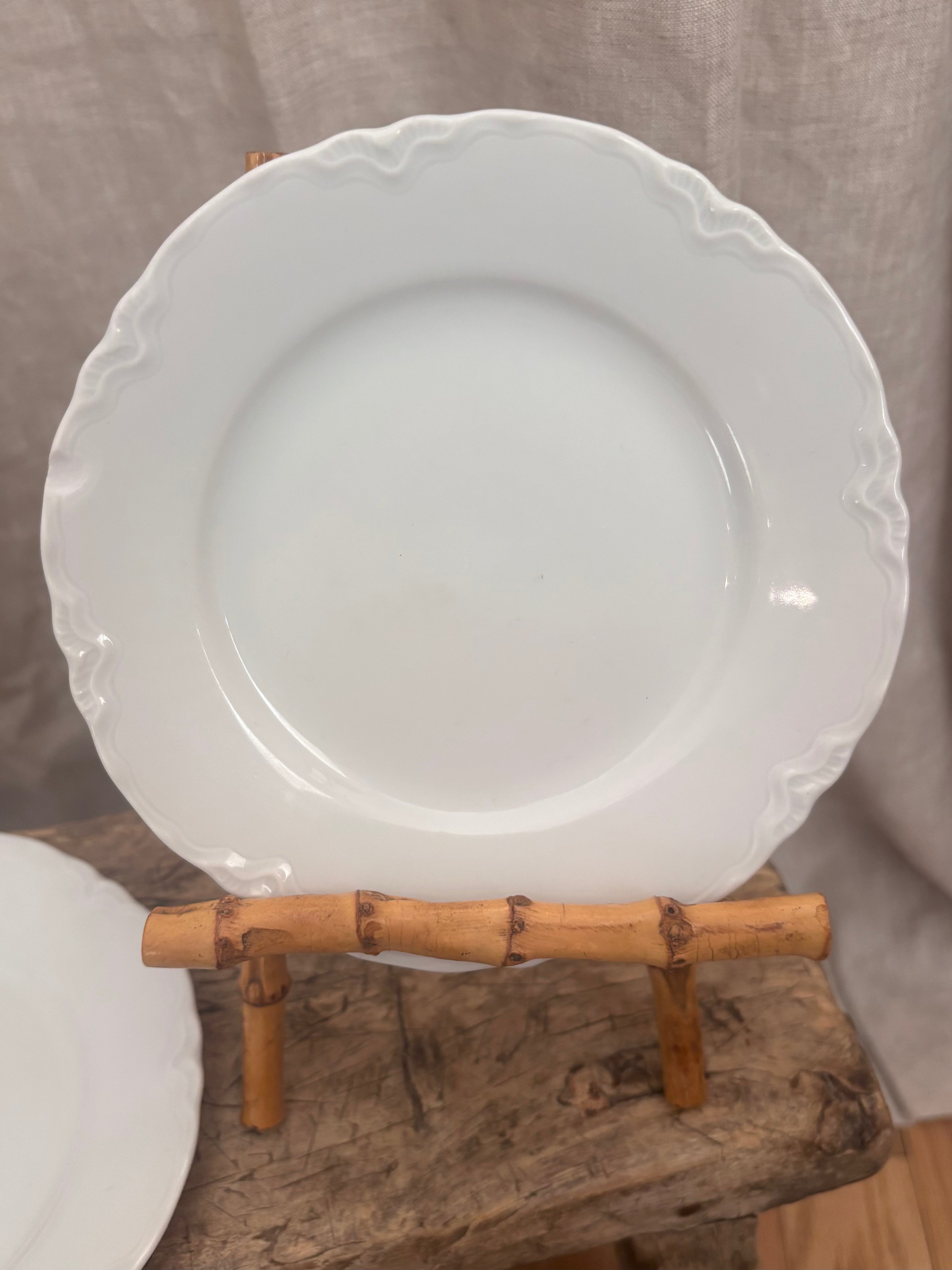 Vintage German Hutschenreuther White Porcelain Bread Plate (chipped)