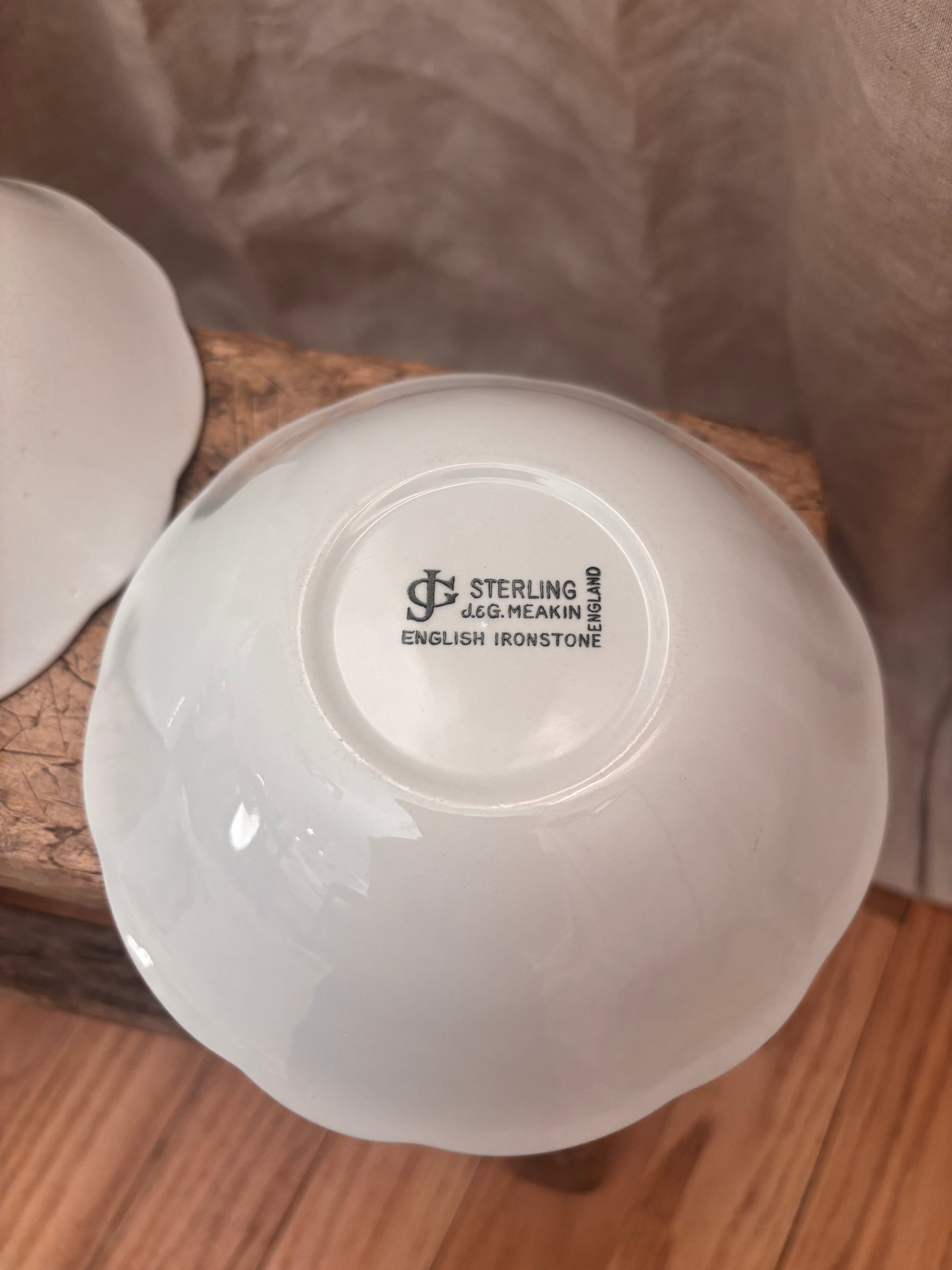 Vintage English J&G Meakin Sterling White Ironstone Bowl