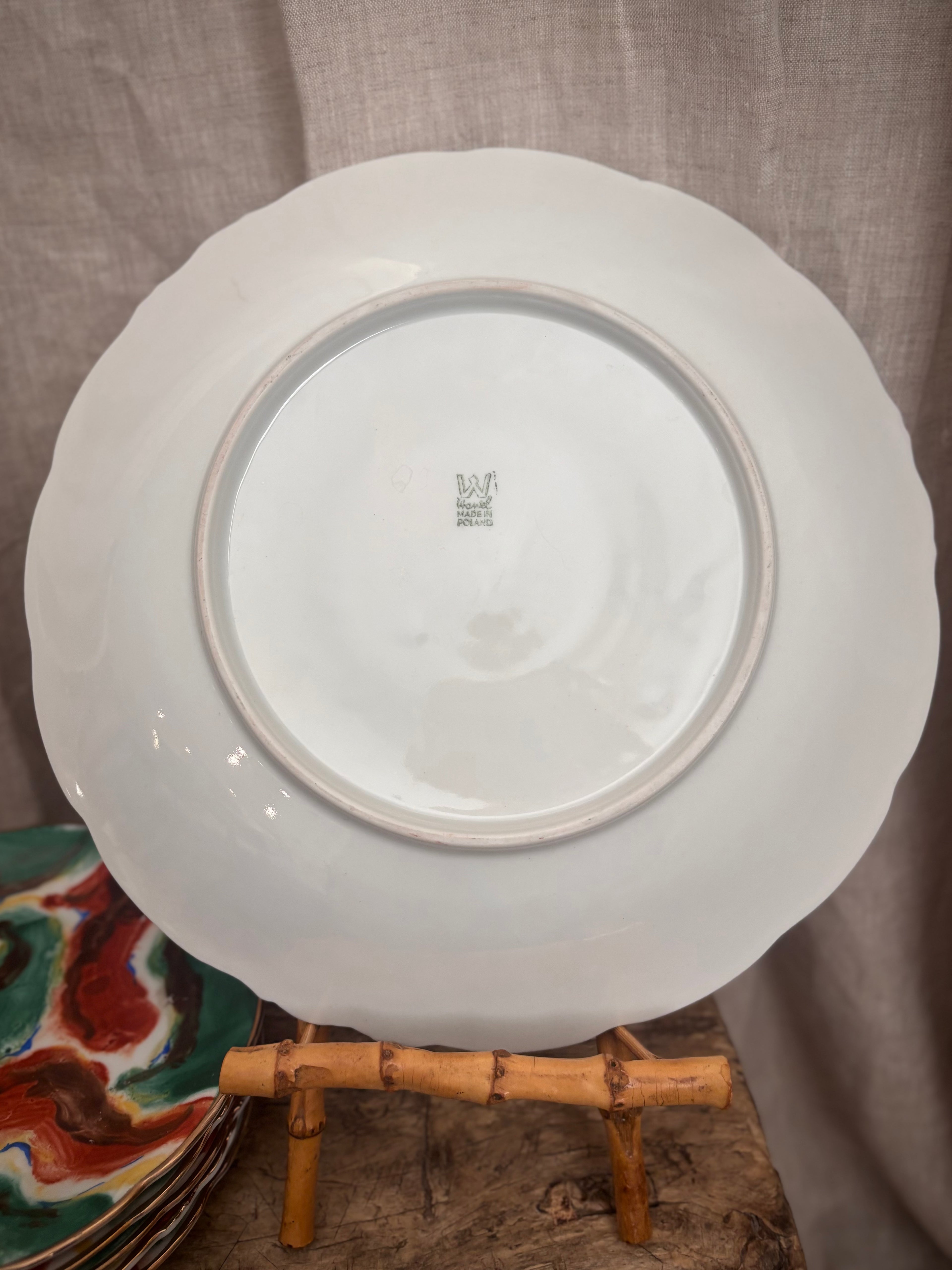 Vintage Polish Wawel Hand-Painted Porcelain Dinner Plate