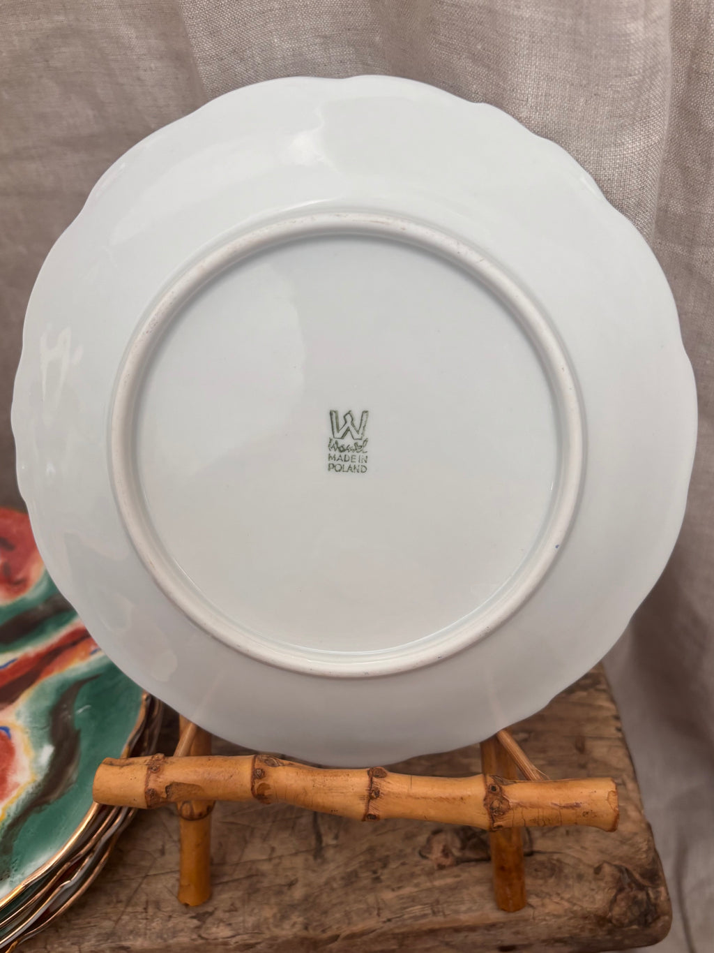 Vintage Polish Wawel Hand-Painted Porcelain Bread Plate