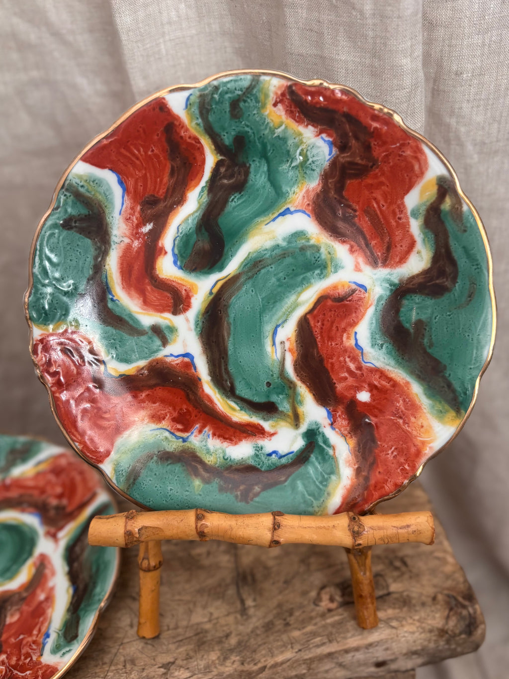 Vintage Polish Wawel Hand-Painted Porcelain Bread Plate