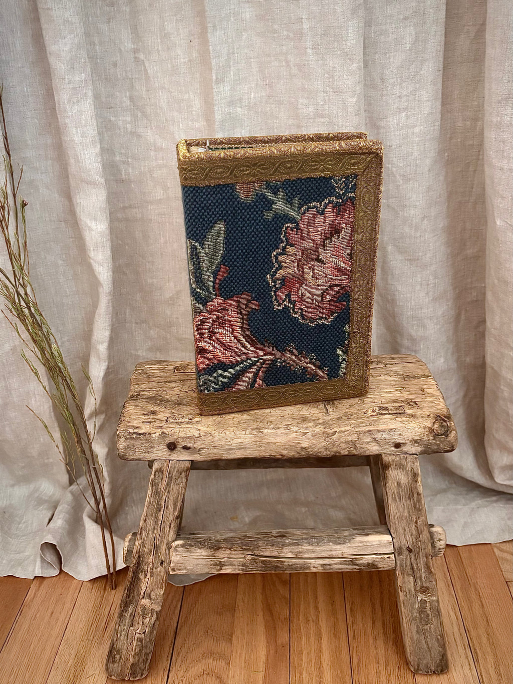 Vintage Floral Tapestry Covered Photo Album or Journal Cover