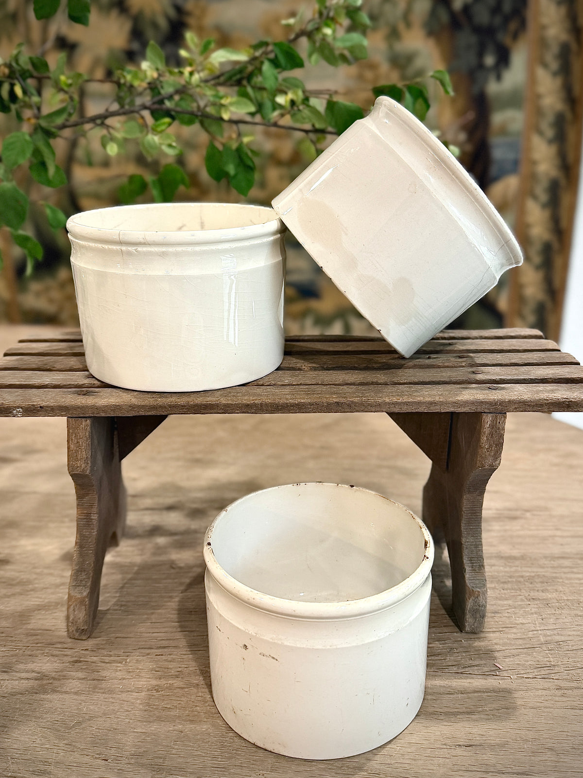 Antique French Ironstone Confiture Pot - B