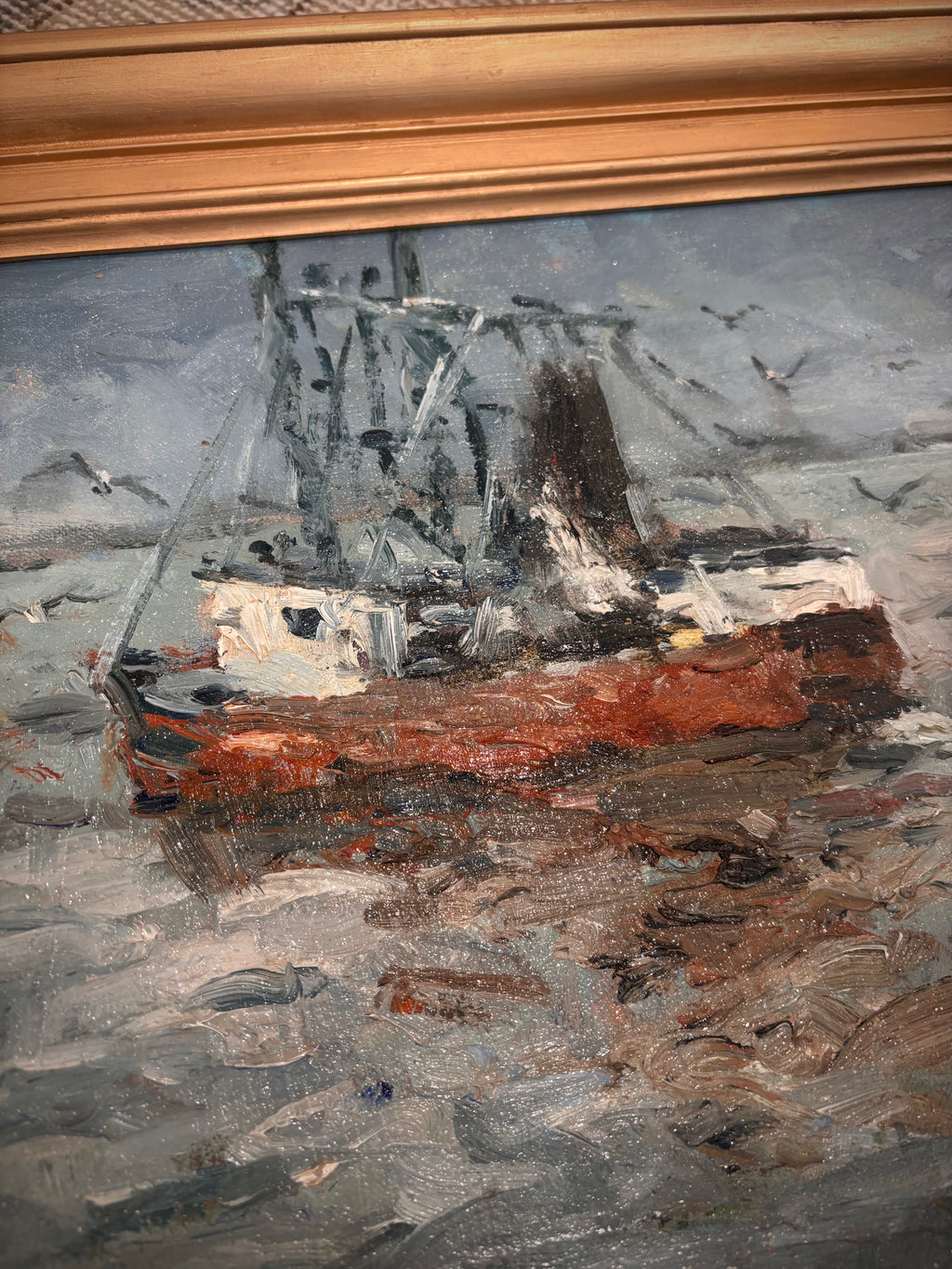Vintage “Close Company” Oil Painting by David Harlan