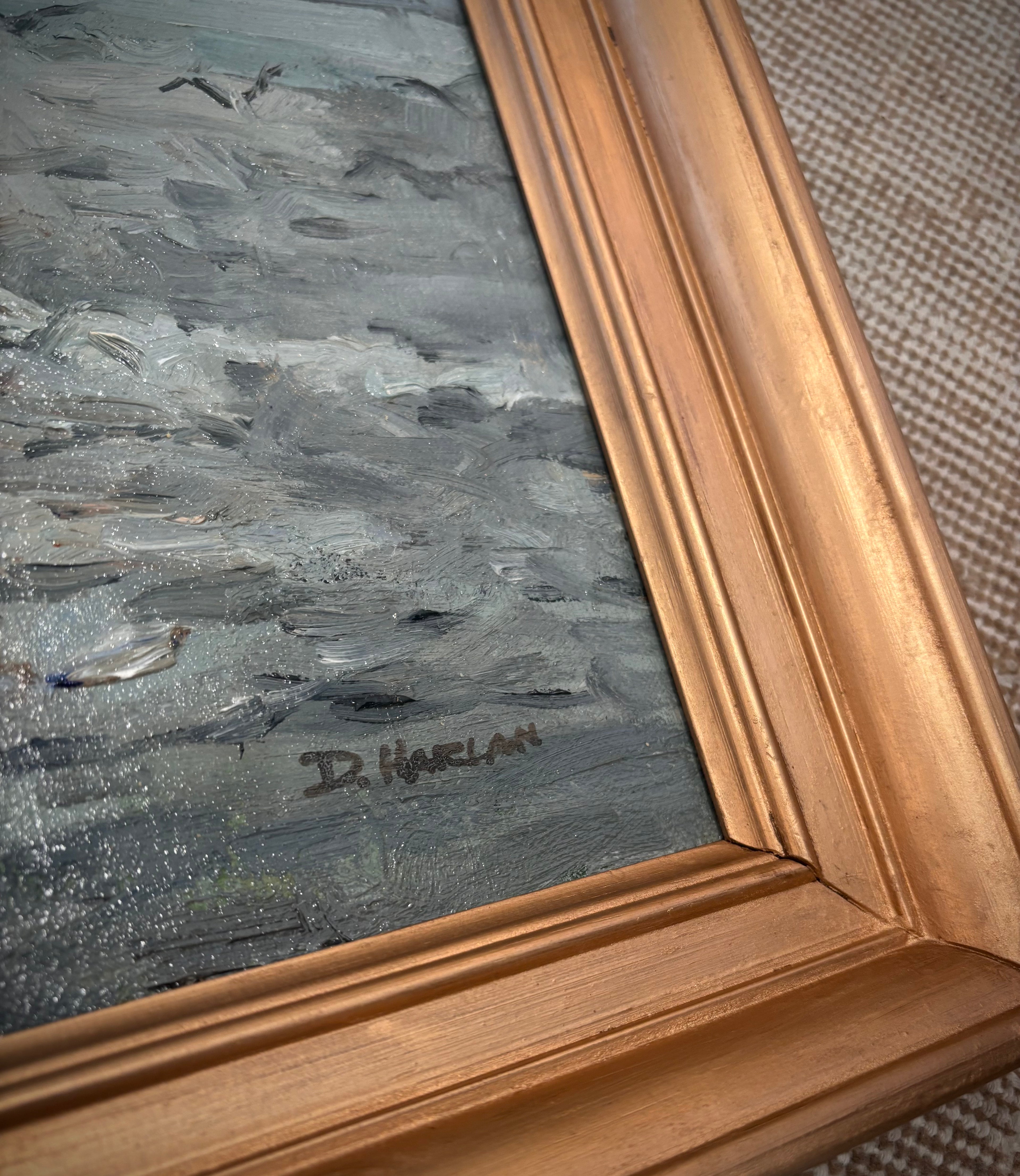 Vintage “Close Company” Oil Painting by David Harlan