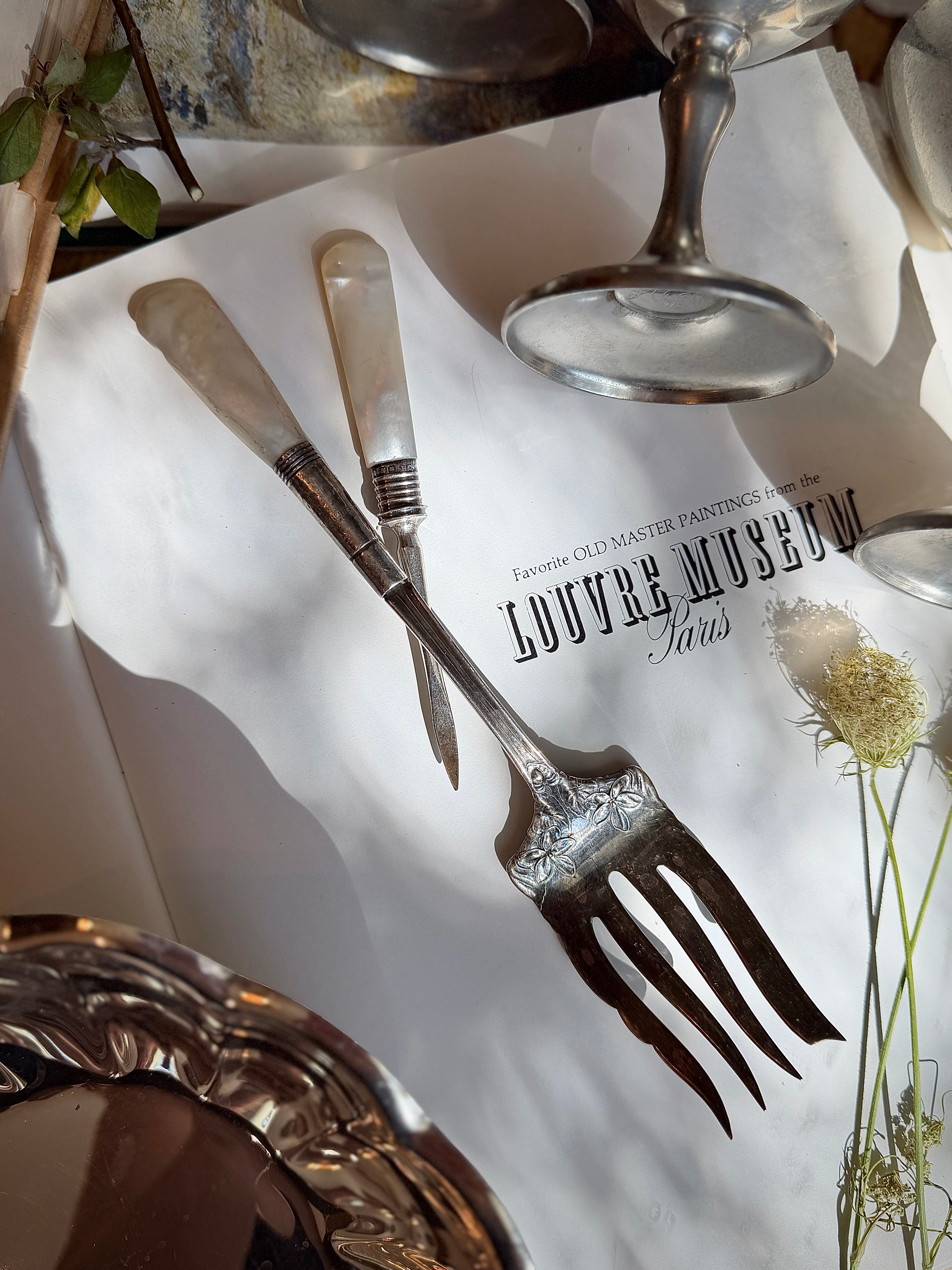 Antique Mother-of-Pearl & Sterling Silver Fork – Ça Marche Shop