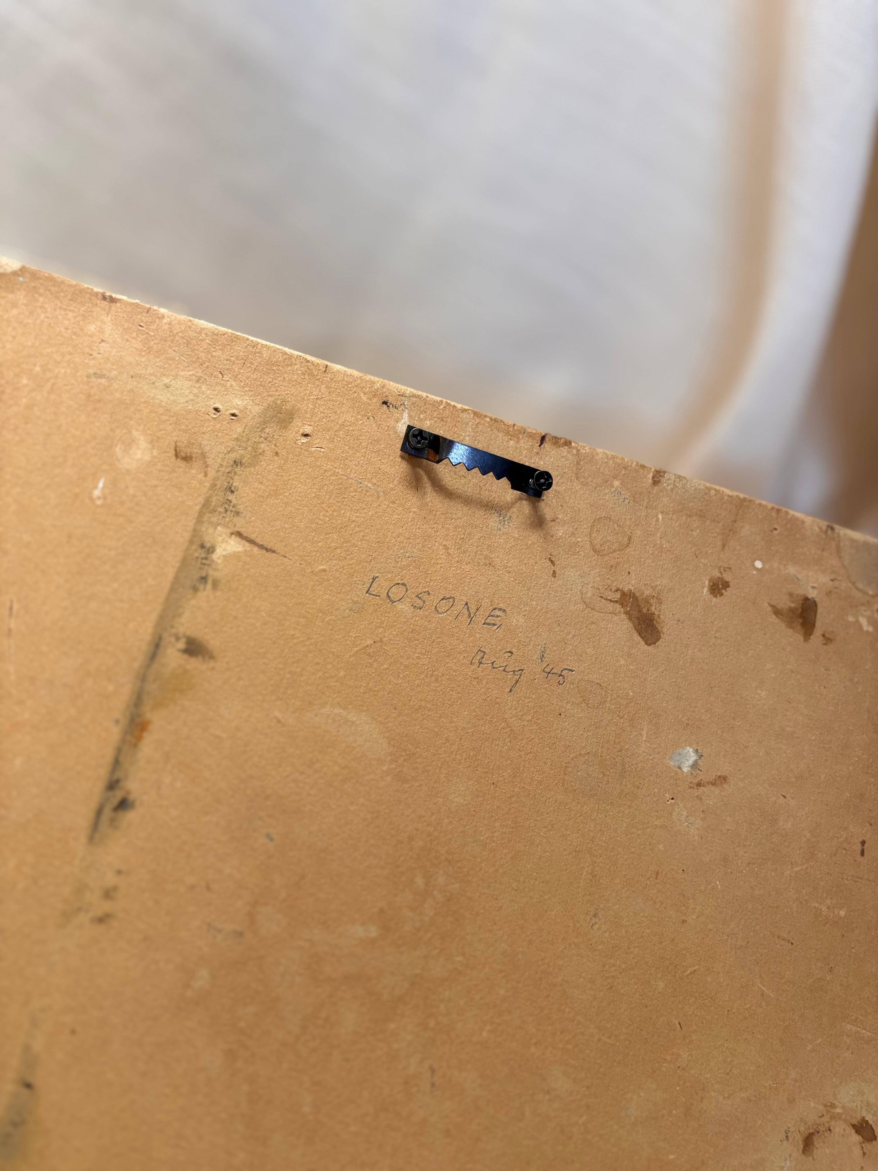 Vintage Swiss Village Oil Painting, Losone